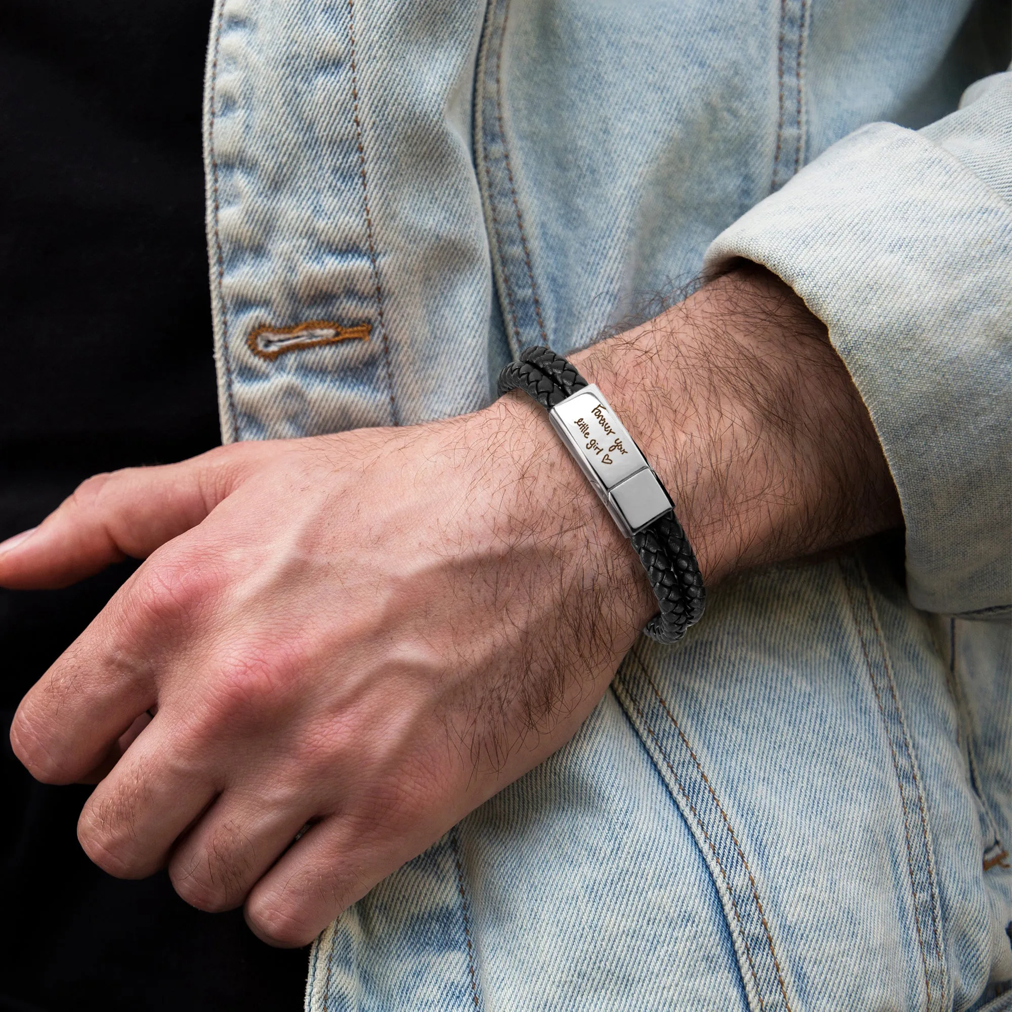 Custom Handwriting Double Strap Leather Bracelet sold by Anavia product image thumbnail 2