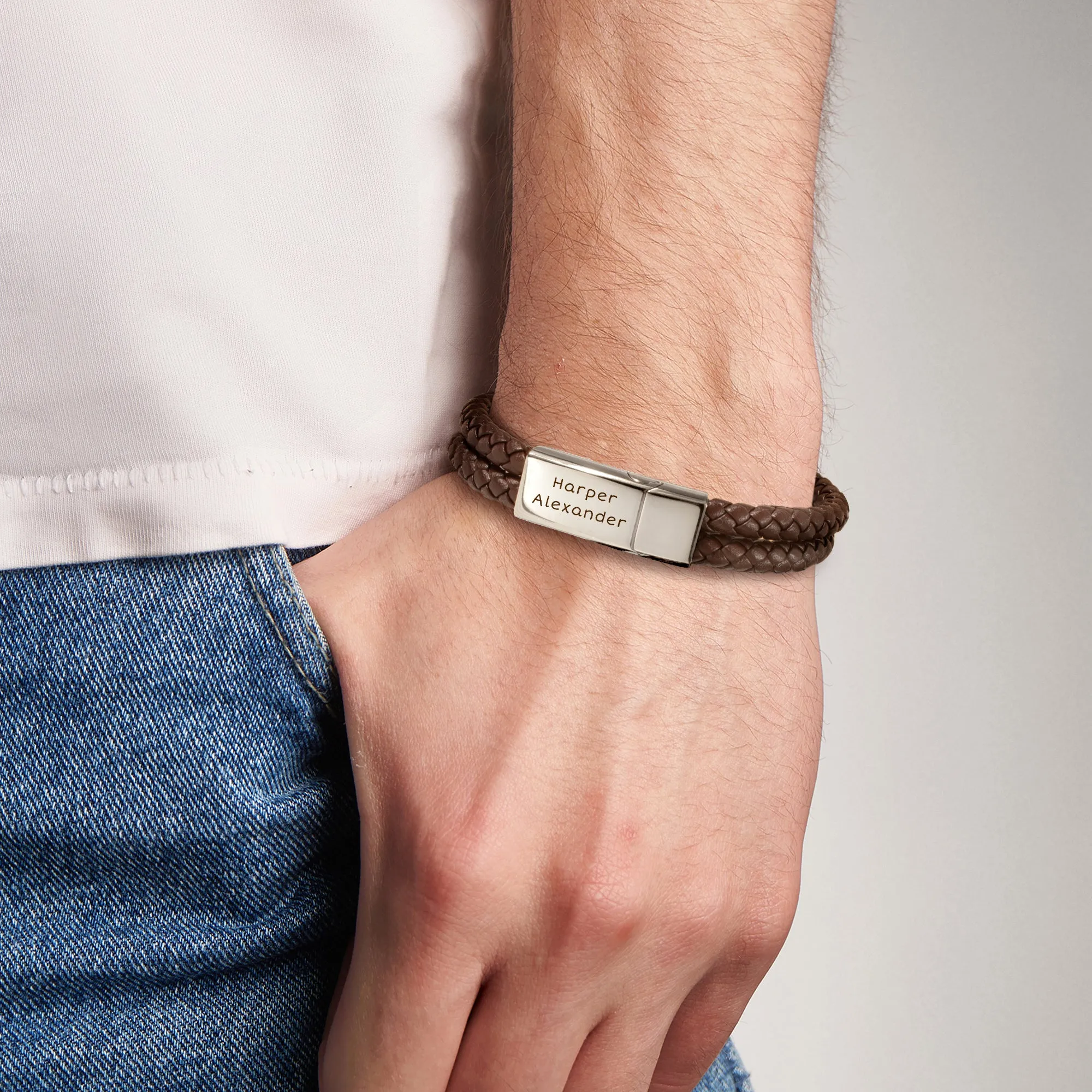 Custom Engraving Double Strap Leather Bracelet sold by Anavia product image thumbnail 2