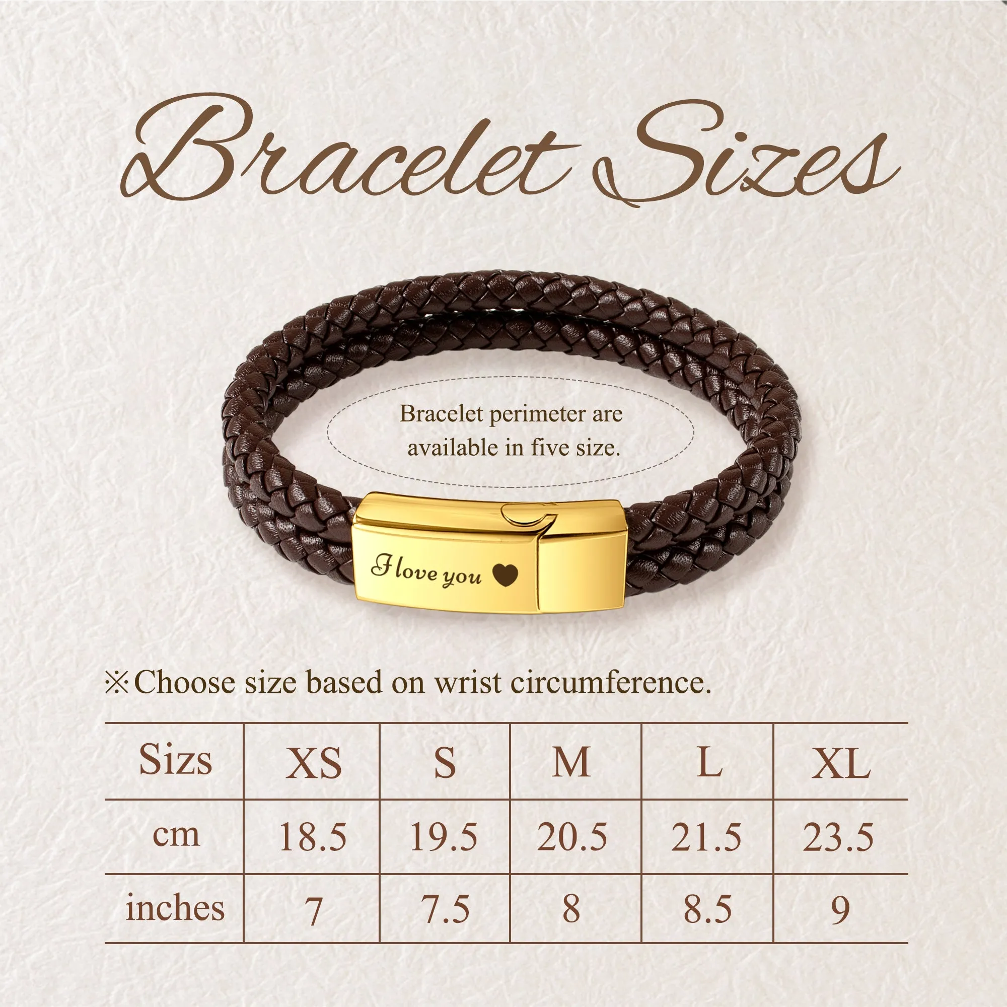 Custom Engraving Double Strap Leather Bracelet sold by Anavia product image thumbnail 4