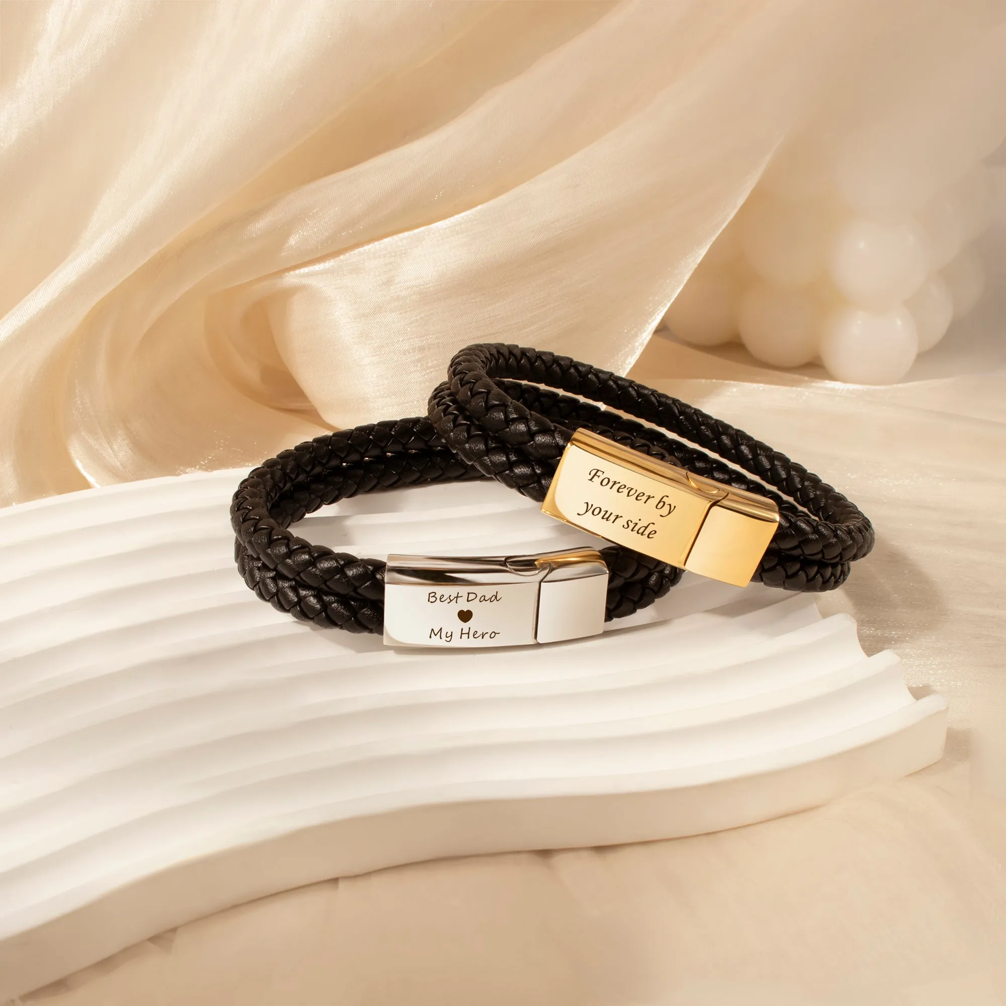 Custom Engraving Double Strap Leather Bracelet sold by Anavia product image thumbnail 5