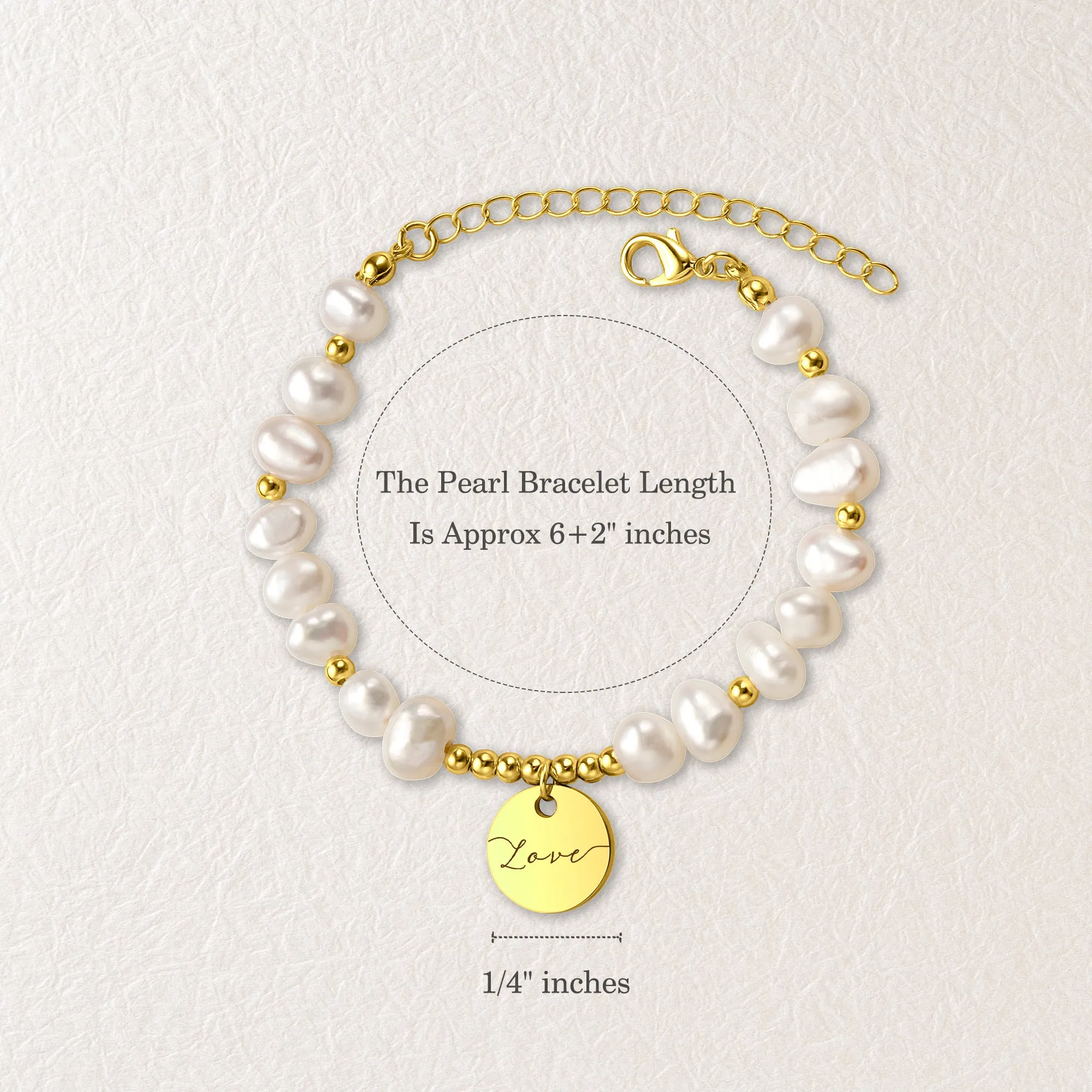 Personalized Round Pearl Bracelet sold by Anavia product image thumbnail 3