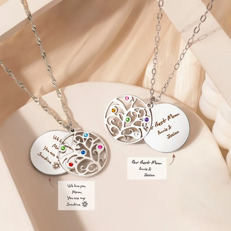 Handwriting Birthstone Tree of Life Necklace sold by Anavia