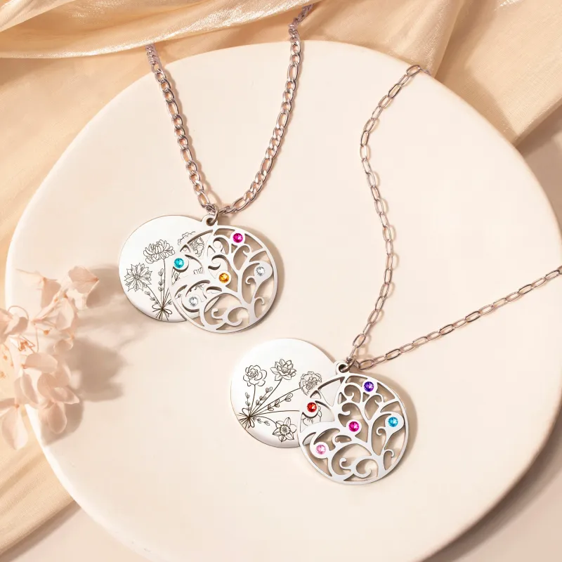 Build Your Own Bouquet Birthstone Tree of Life Necklace sold by Anavia