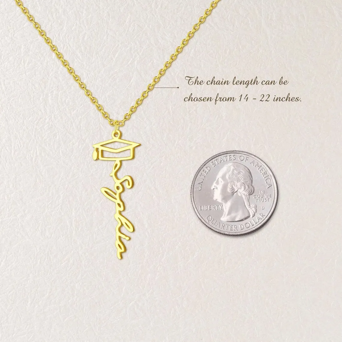 Custom Graduation Cap Name Necklace sold by Anavia product image thumbnail 3