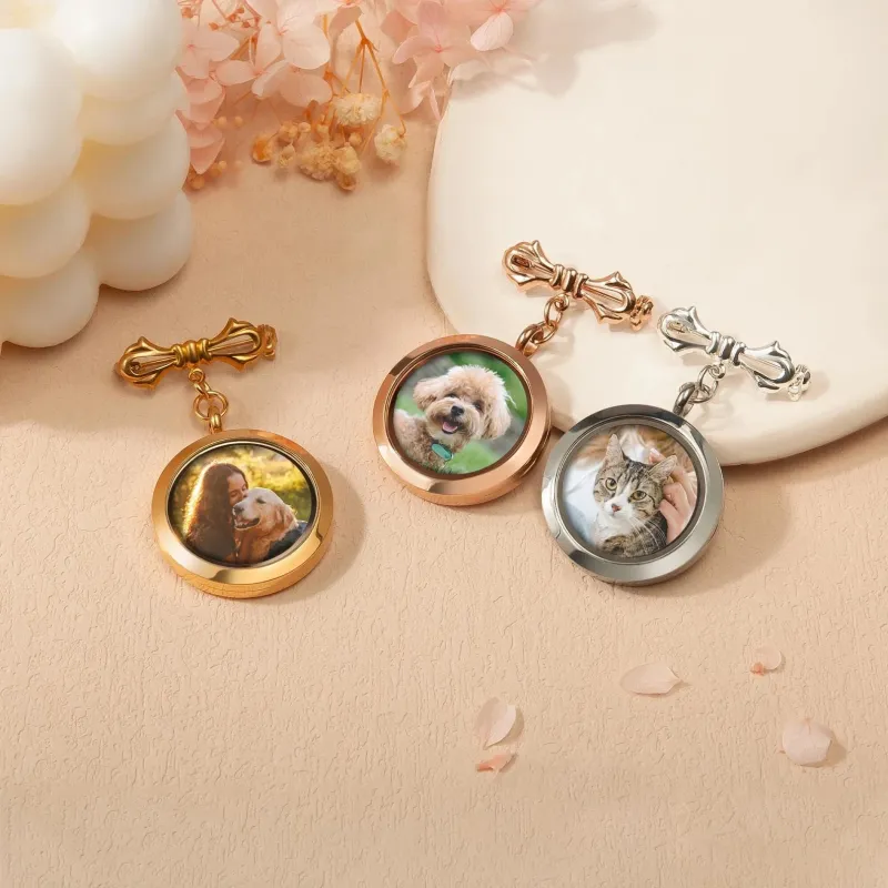 Pet Photo Locket Lapel Pin sold by Anavia