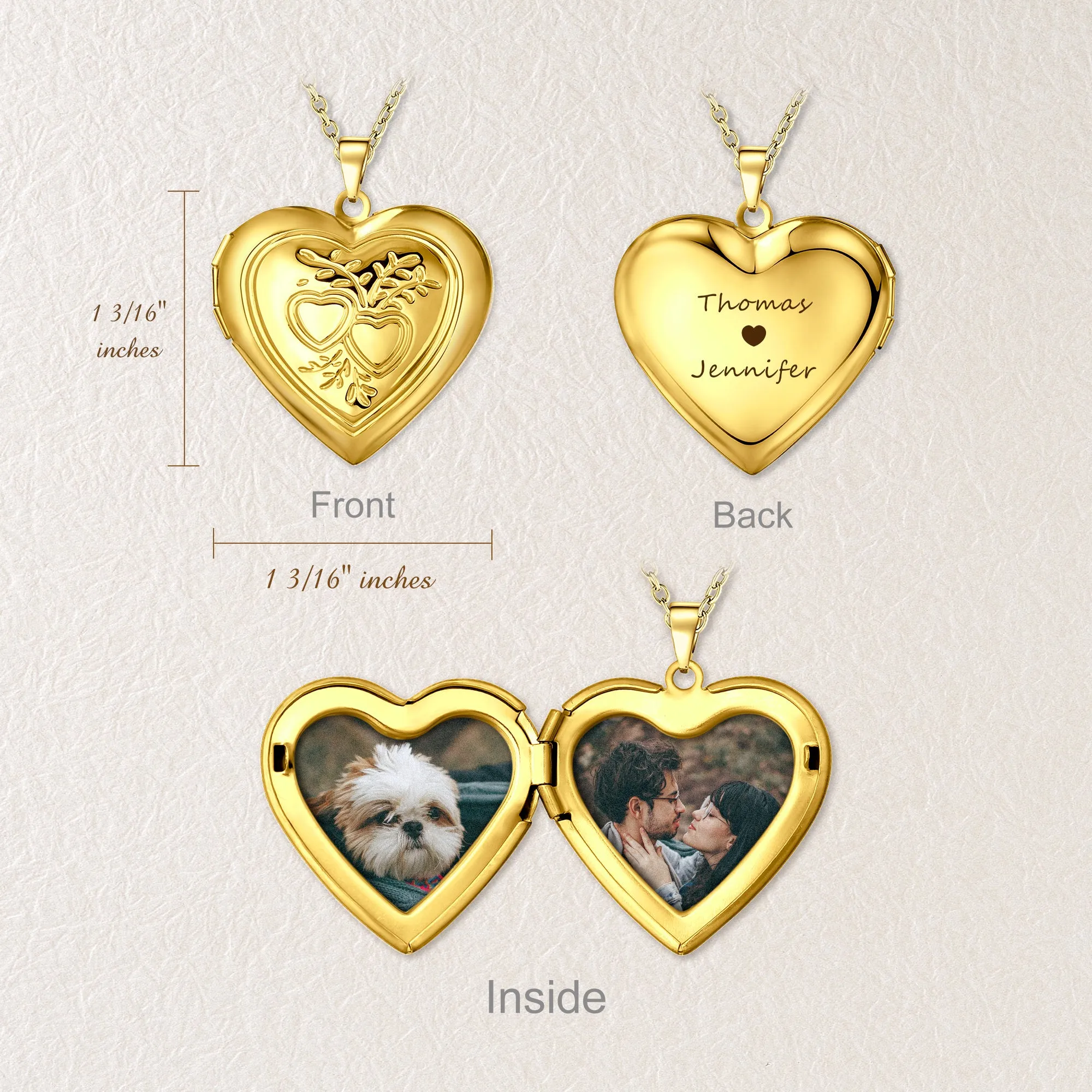 Double Heart Photo Heart Locket sold by Anavia product image thumbnail 5