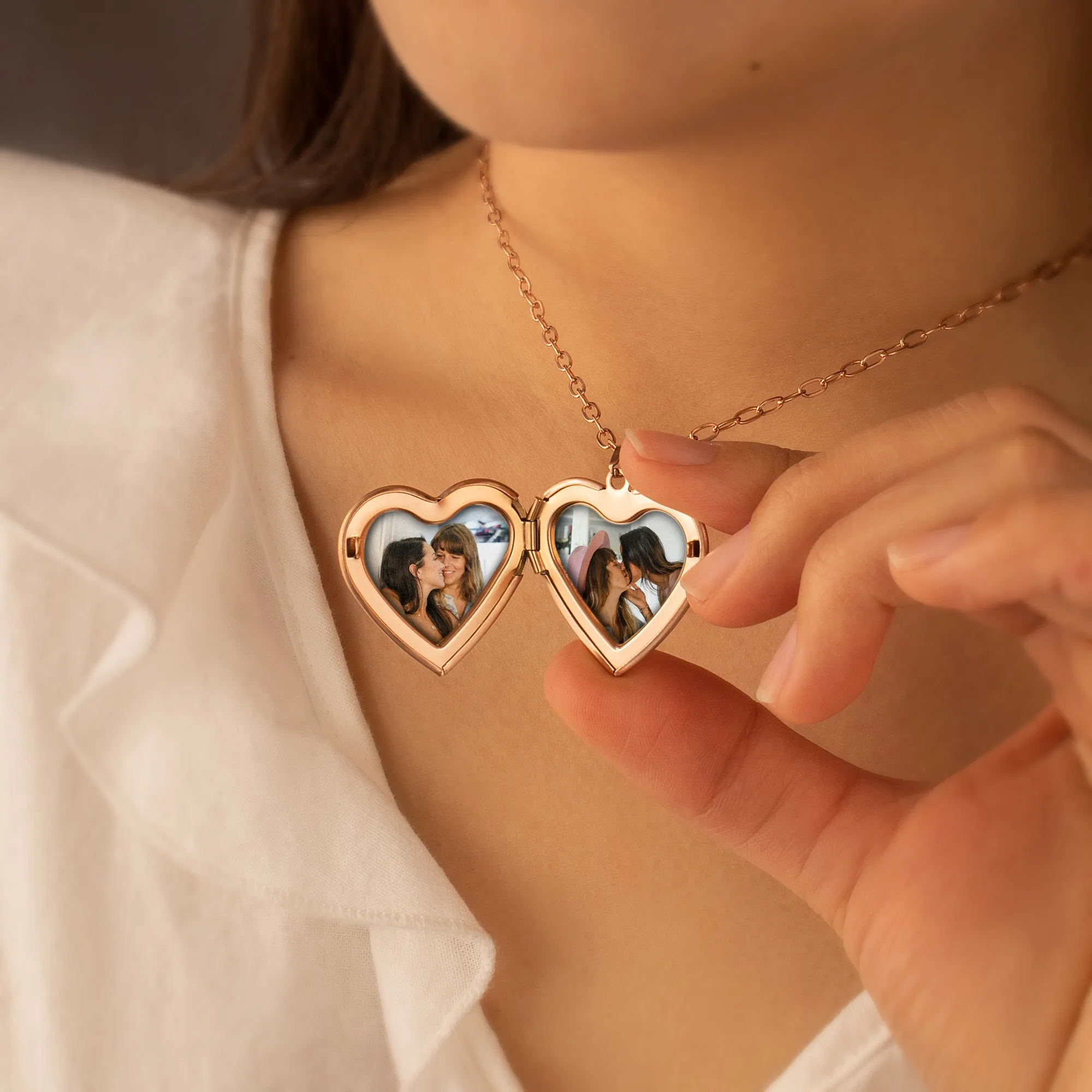 Double Heart Photo Heart Locket sold by Anavia product image thumbnail 3