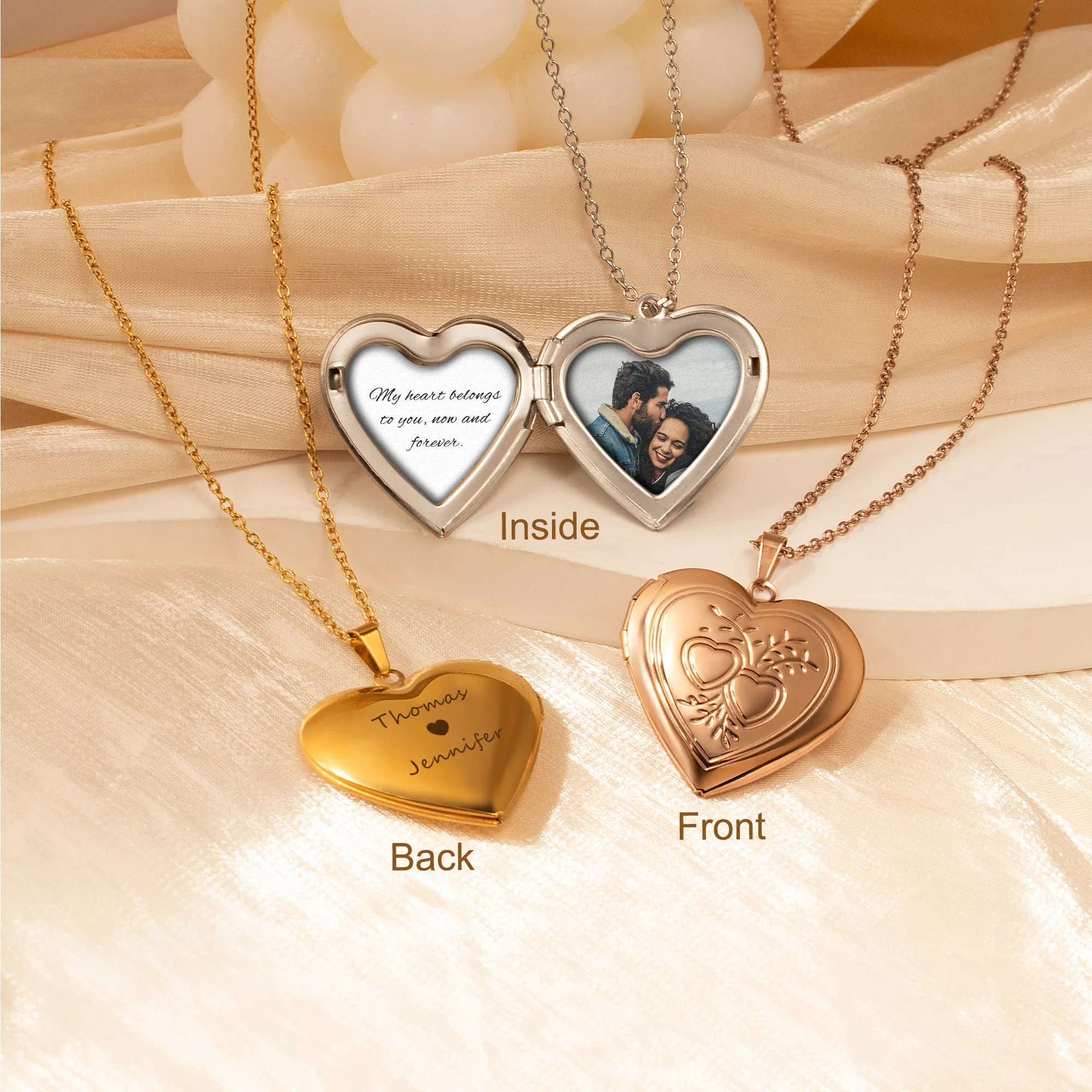 Double Heart Photo Heart Locket sold by Anavia