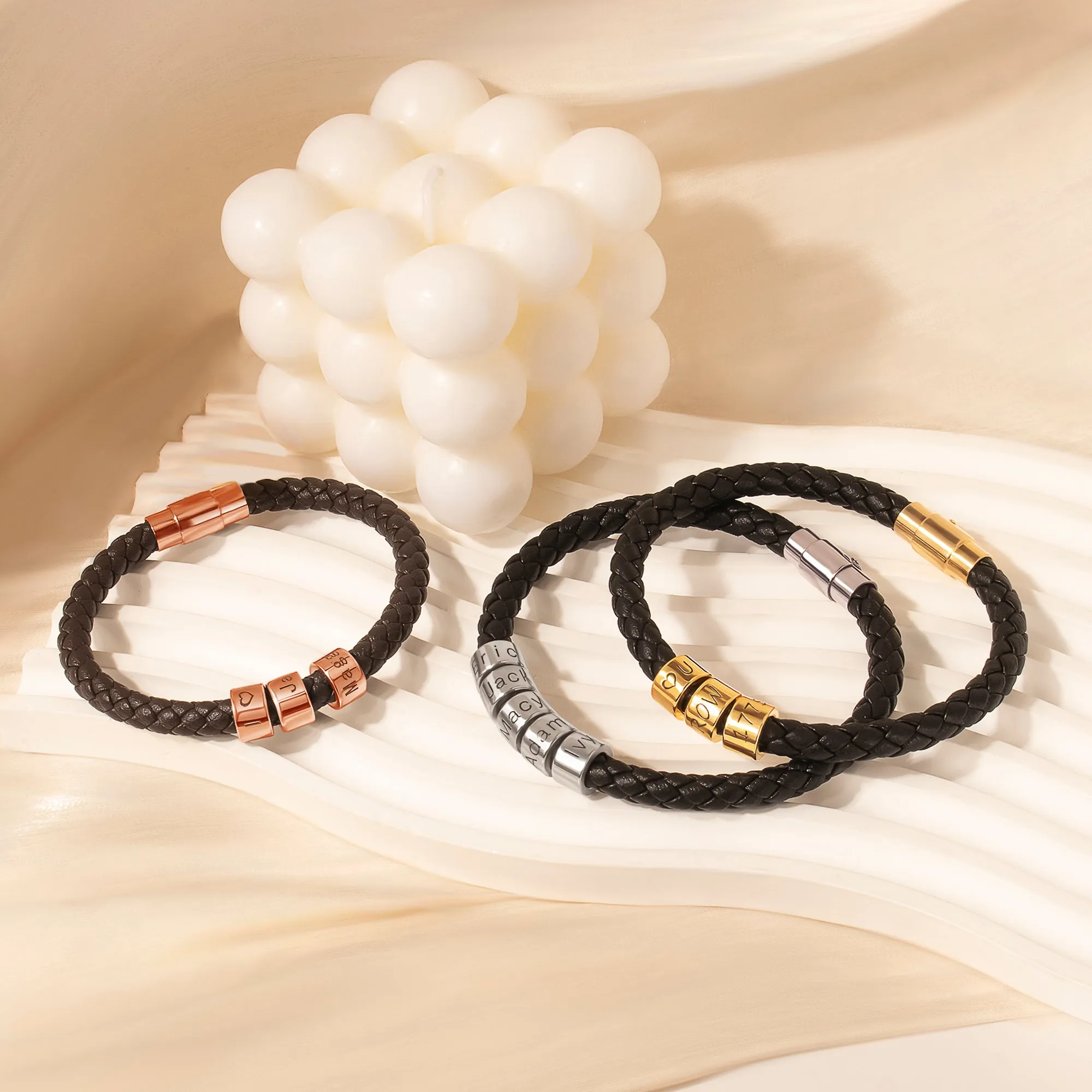 Custom Braided Rope Bead Bracelet sold by Anavia