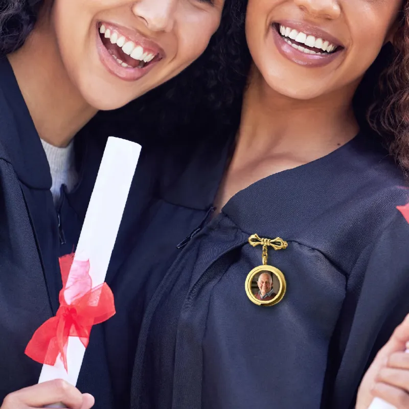 Graduation Lapel Photo Locket Pin sold by Anavia