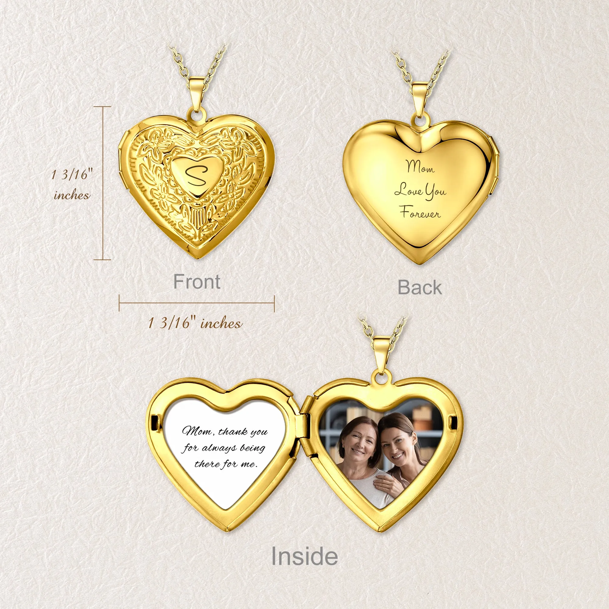 Raise Heart Photo Heart Locket Necklace sold by Anavia product image thumbnail 4