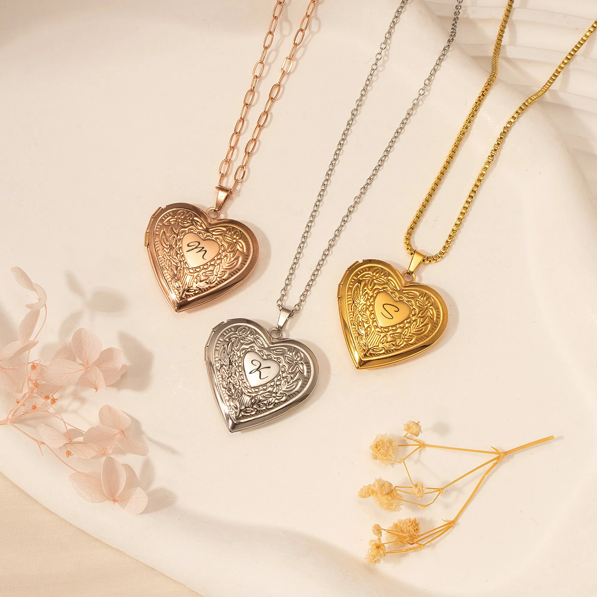 Raise Heart Photo Heart Locket Necklace sold by Anavia