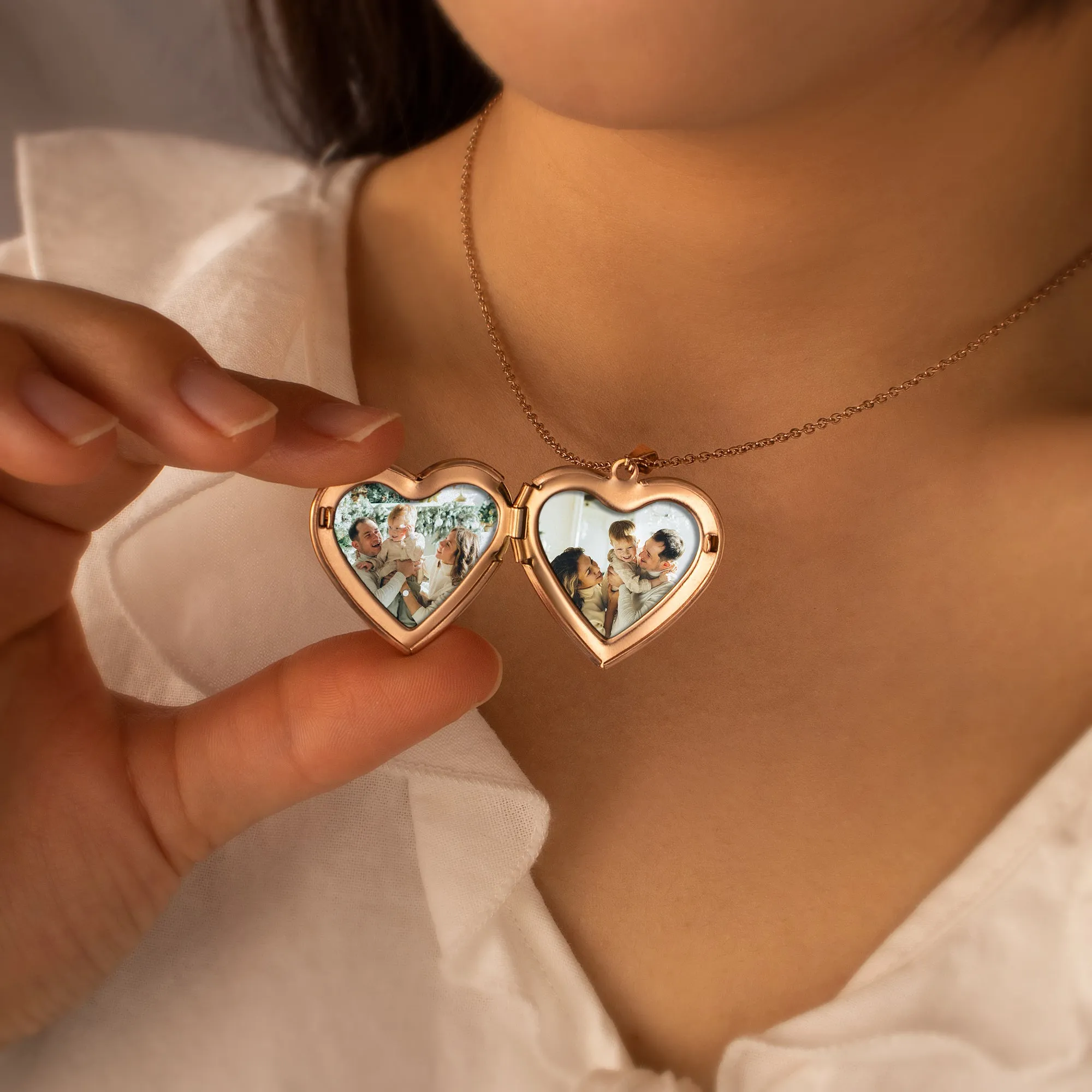 Raise Heart Photo Heart Locket Necklace sold by Anavia product image thumbnail 2