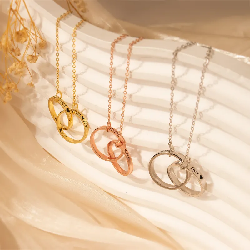 Interlocking Rings Necklace sold by Anavia