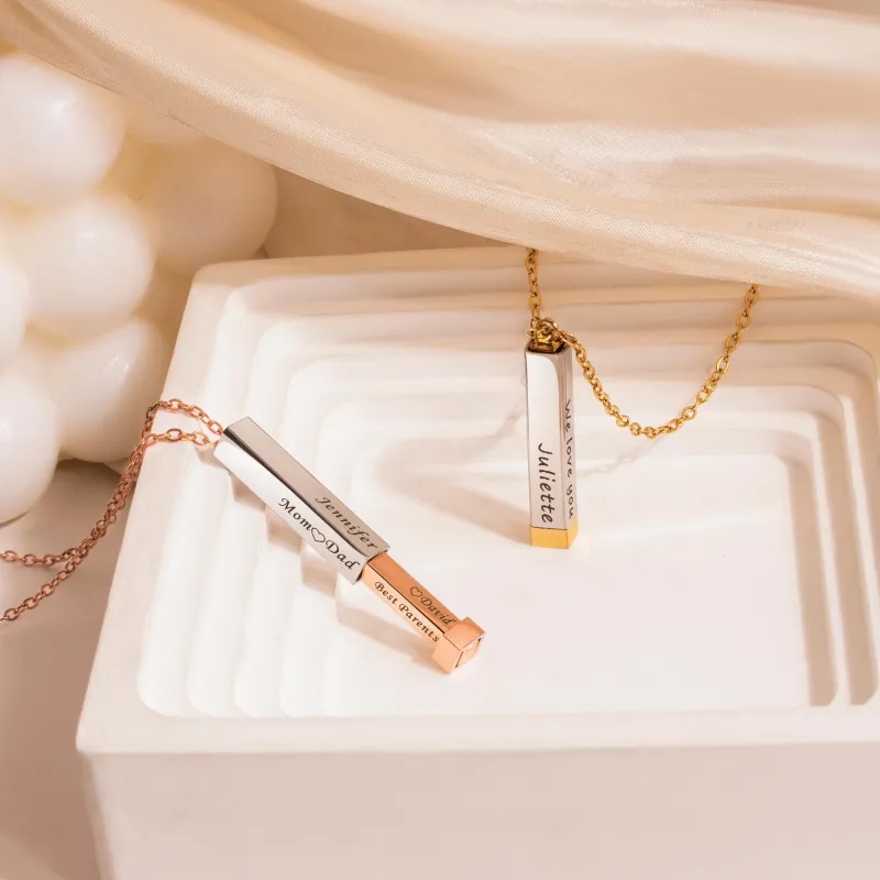 Hidden Message Bar Necklace sold by Anavia