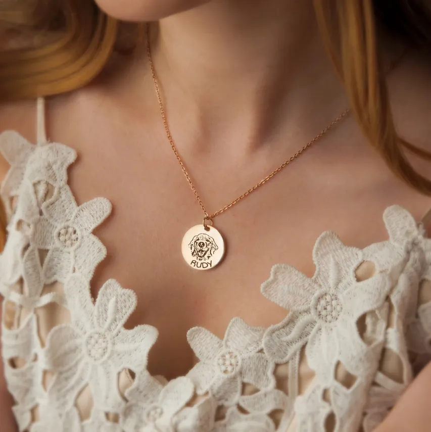 Round Pet Portrait Necklace sold by Anavia product image thumbnail 2