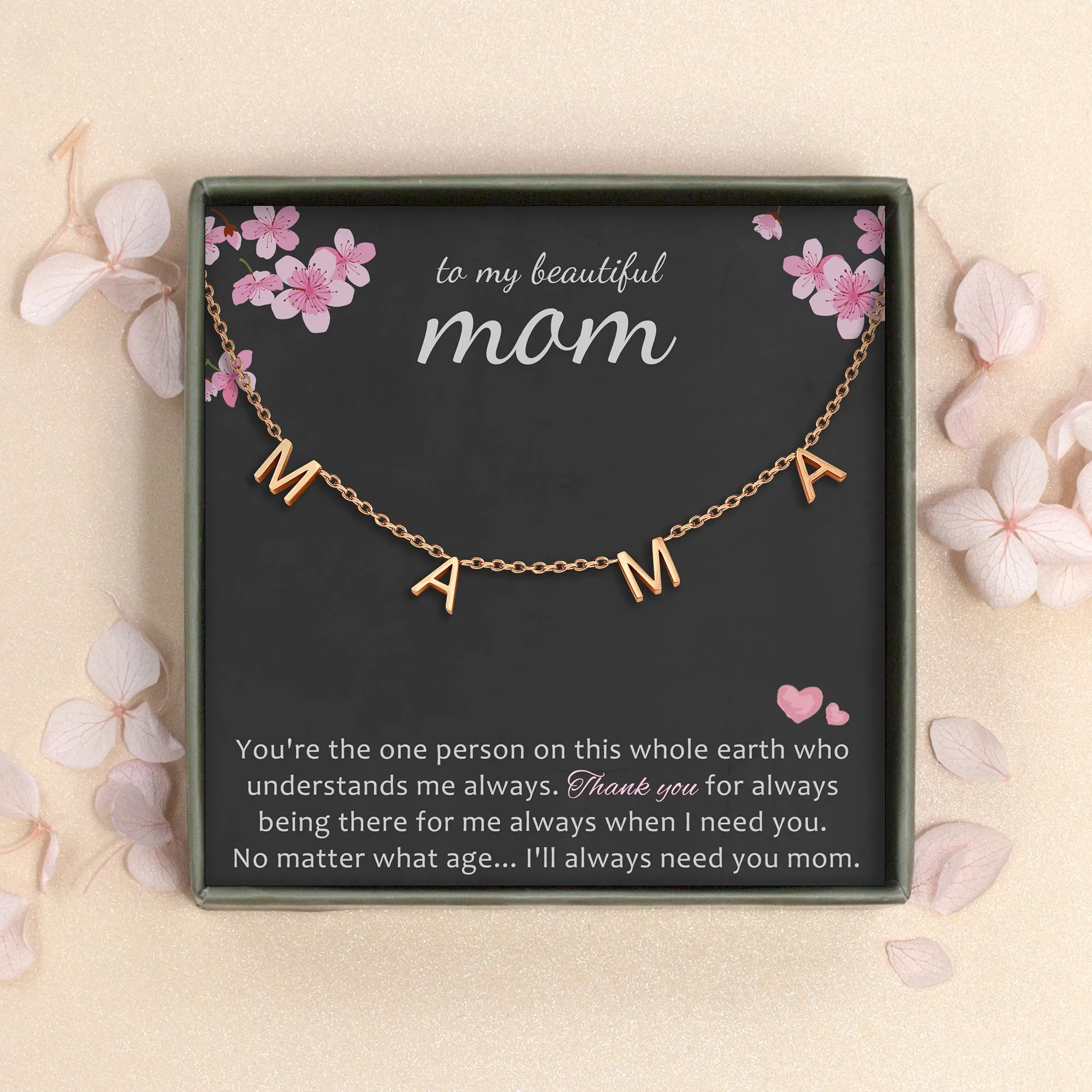 To my Beautiful Mom MAMA Necklace sold by Anavia