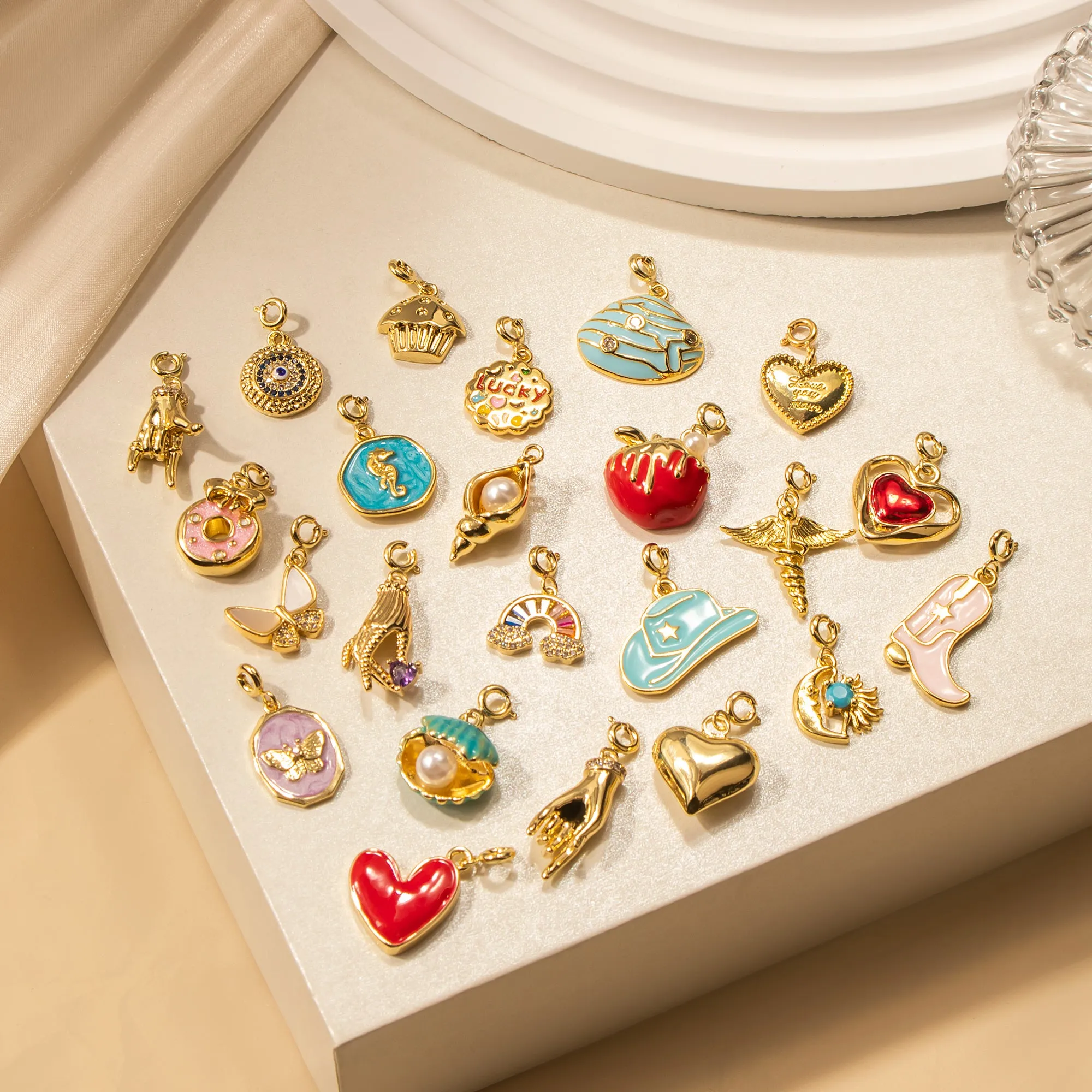 Gold Brass Charms sold by Anavia