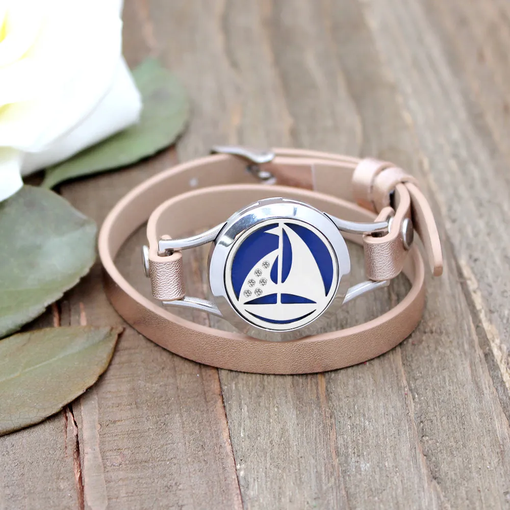 Sailboat Double Strap Leather Bracelet sold by Anavia product image thumbnail 2