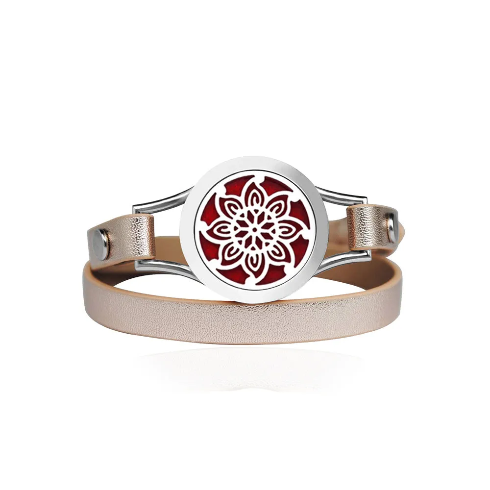 Sunflower Double Strap Leather Bracelet sold by Anavia