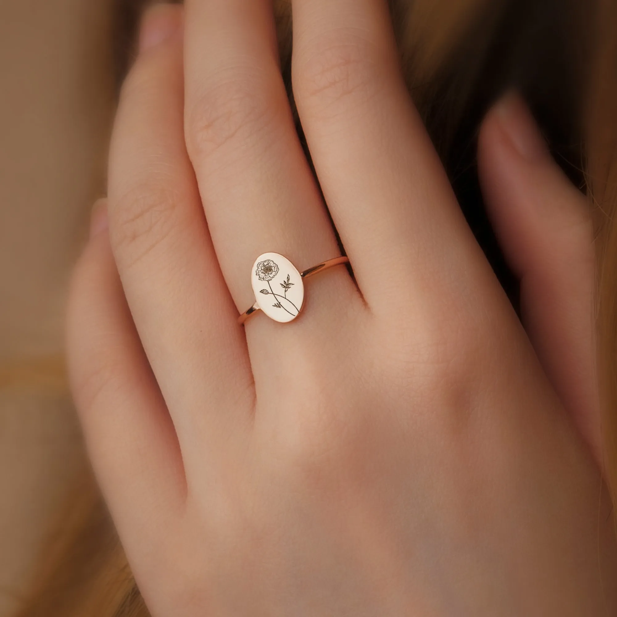 Birth Flower Sterling Silver Ring sold by Anavia product image thumbnail 2