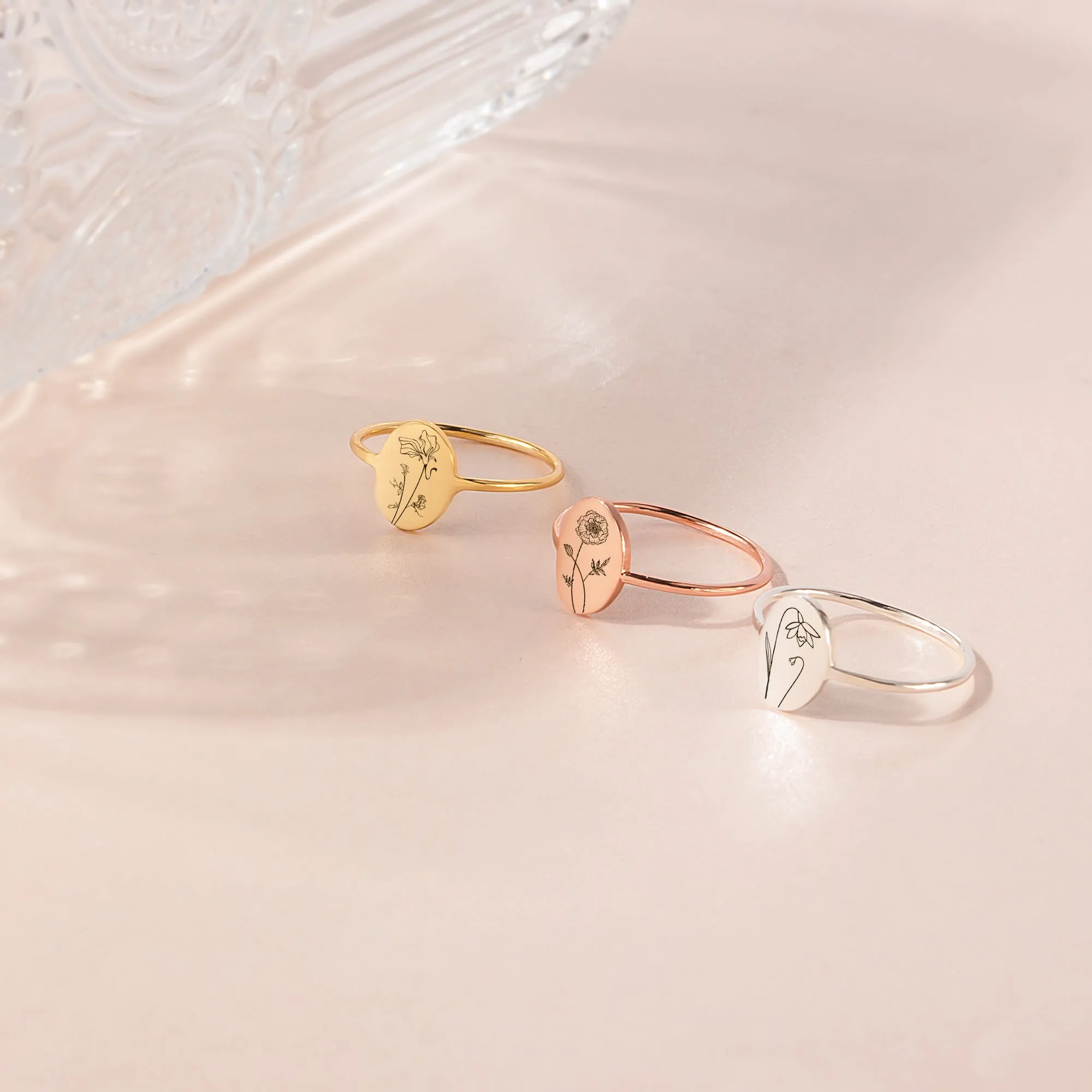 Birth Flower Sterling Silver Ring sold by Anavia product image thumbnail 5