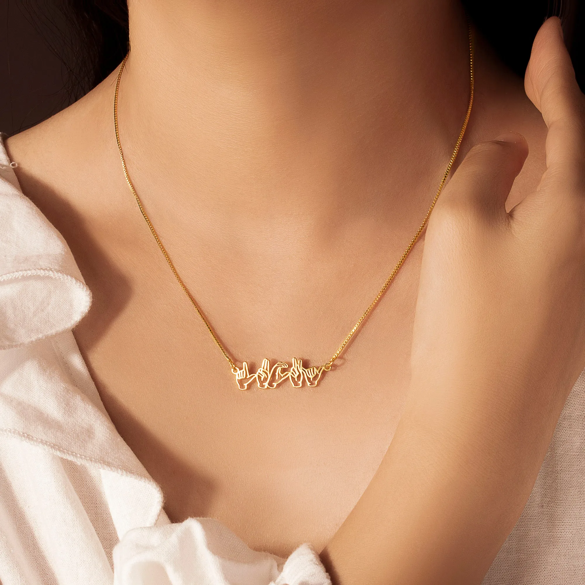 Custom Sign Language Necklace sold by Anavia product image thumbnail 2