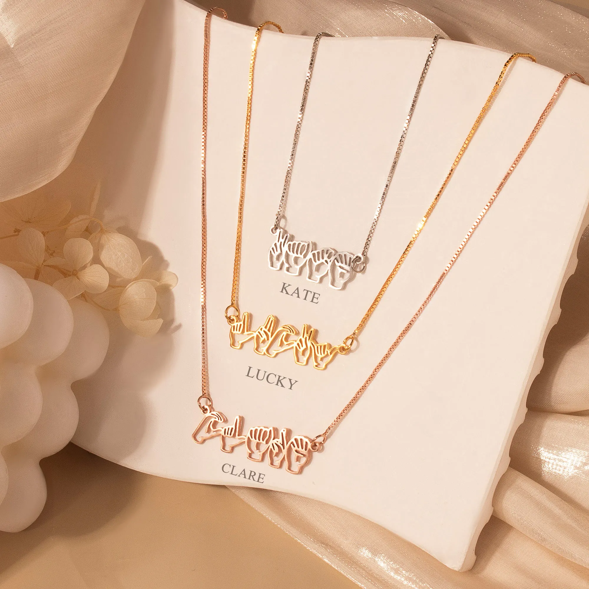 Custom Sign Language Necklace sold by Anavia product image thumbnail 3