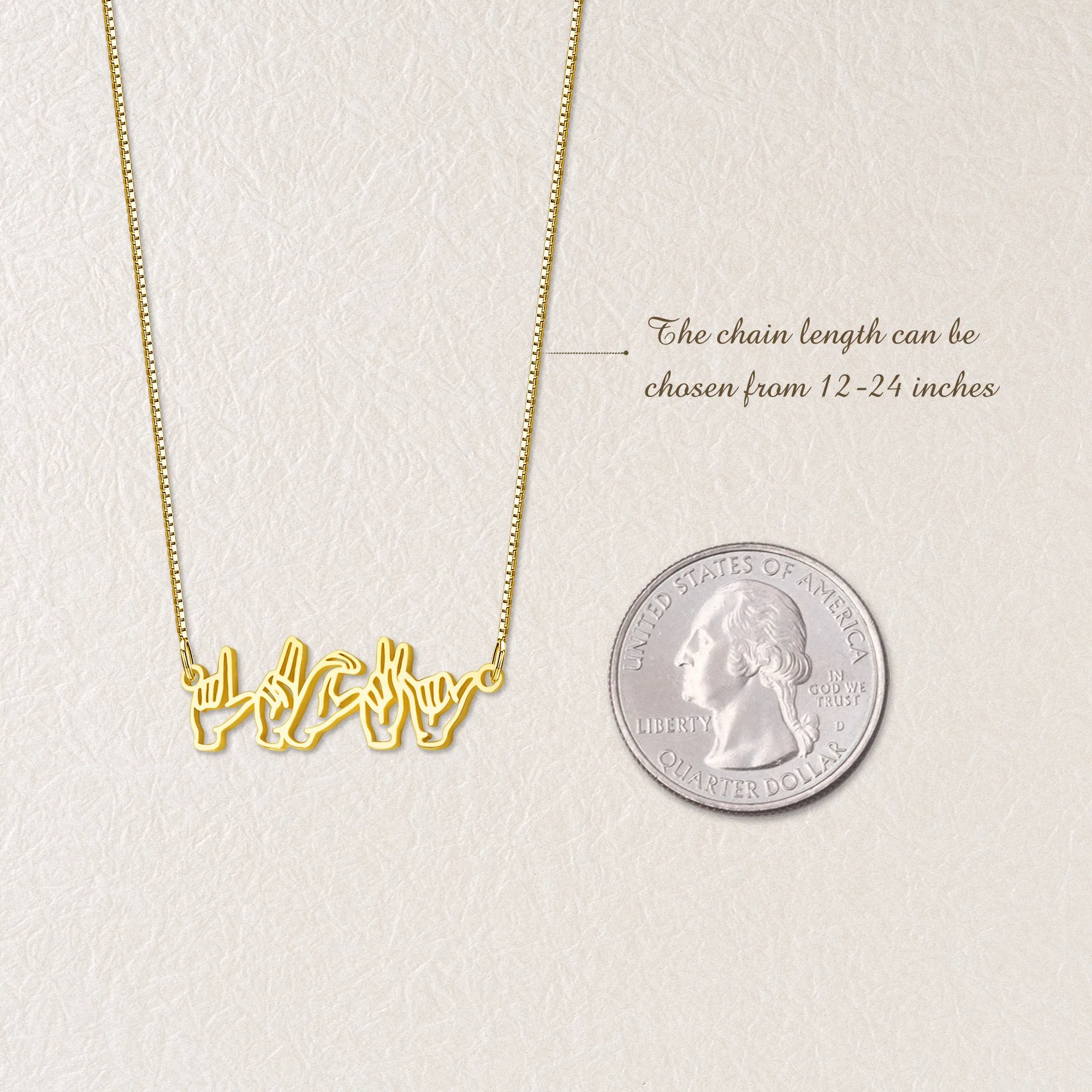 Custom Sign Language Necklace sold by Anavia product image thumbnail 4