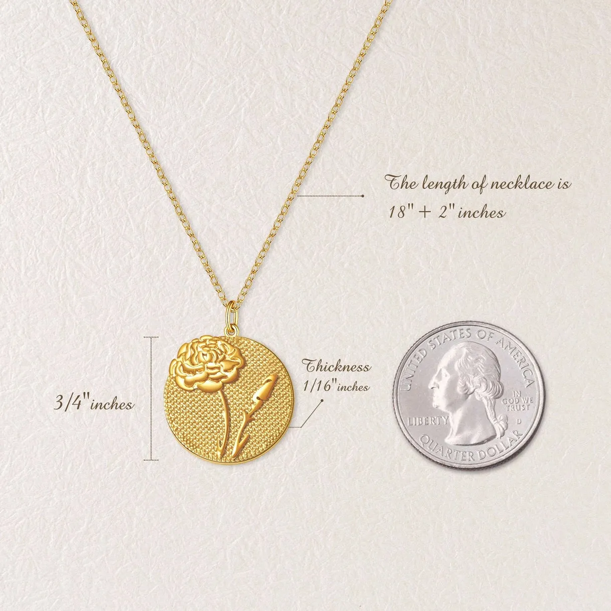 "To the Best Mother" 3D Birth Flower Necklace sold by Anavia product image thumbnail 4