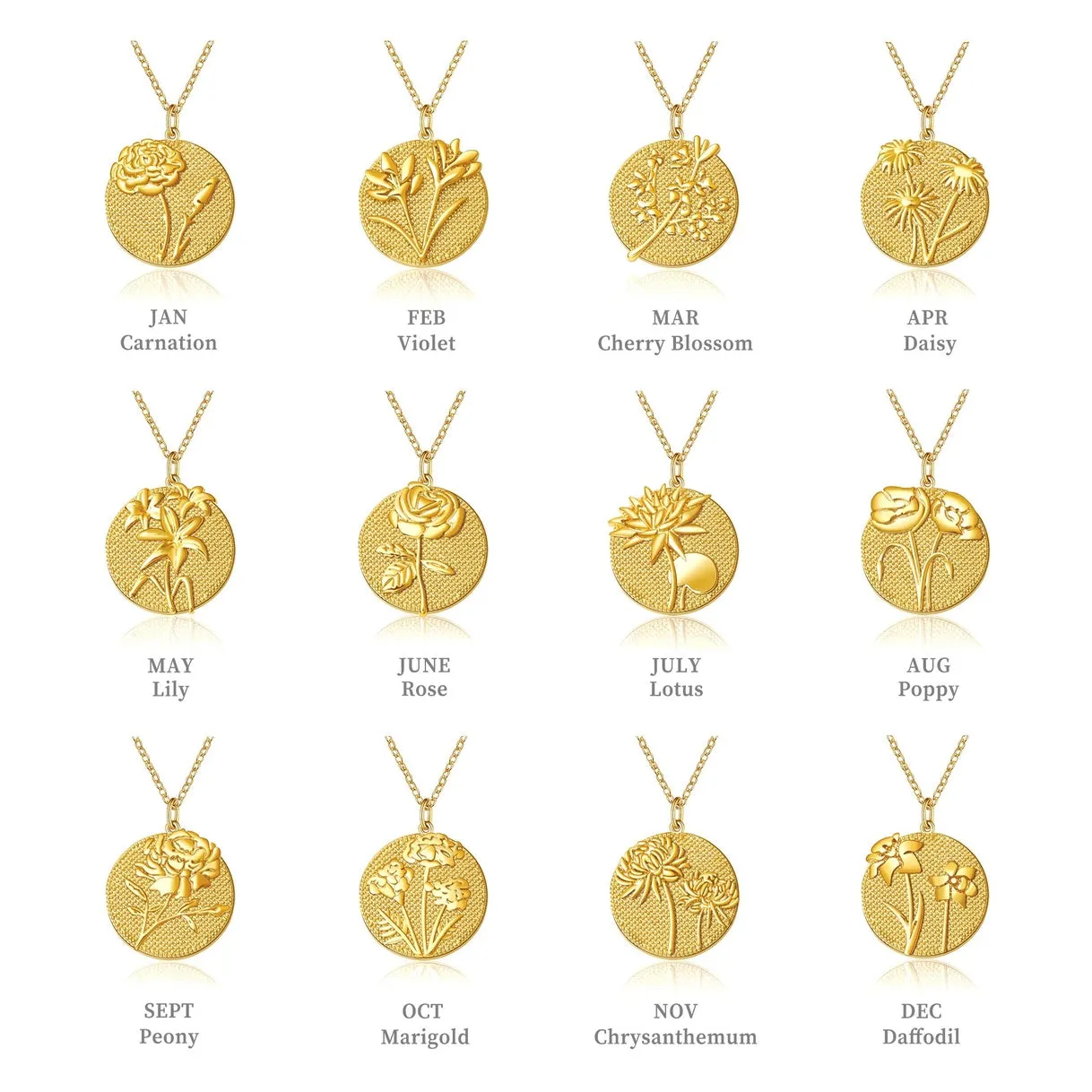 "To the Best Mother" 3D Birth Flower Necklace sold by Anavia product image thumbnail 3