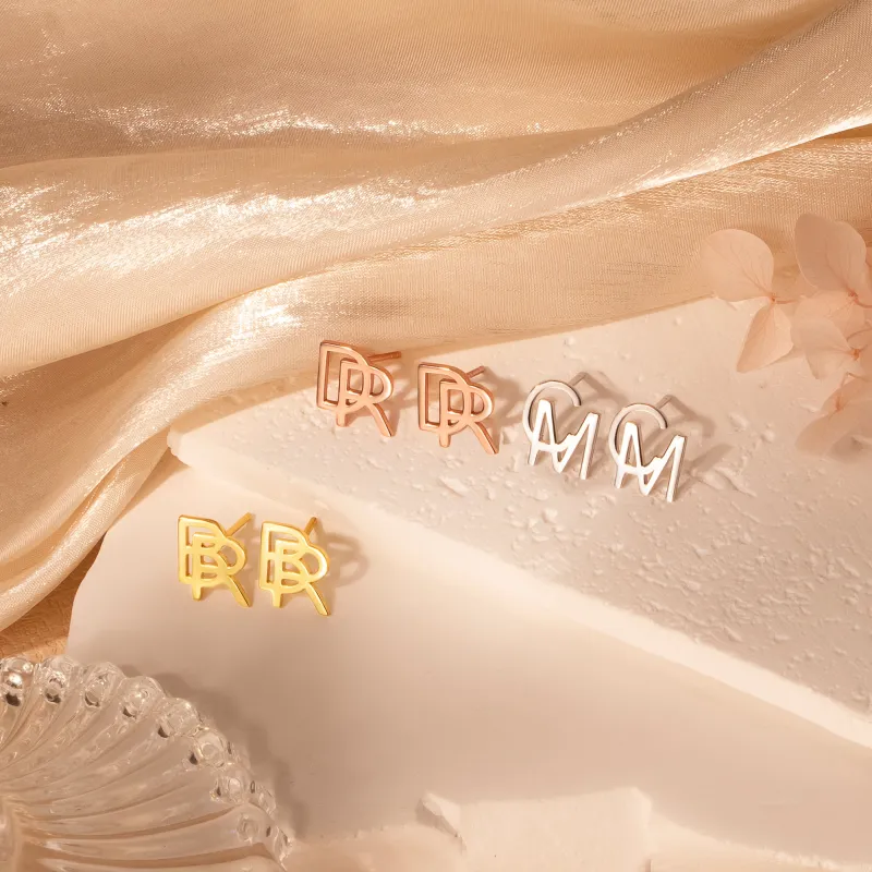 Personalized 2 Initial Earrings sold by Anavia