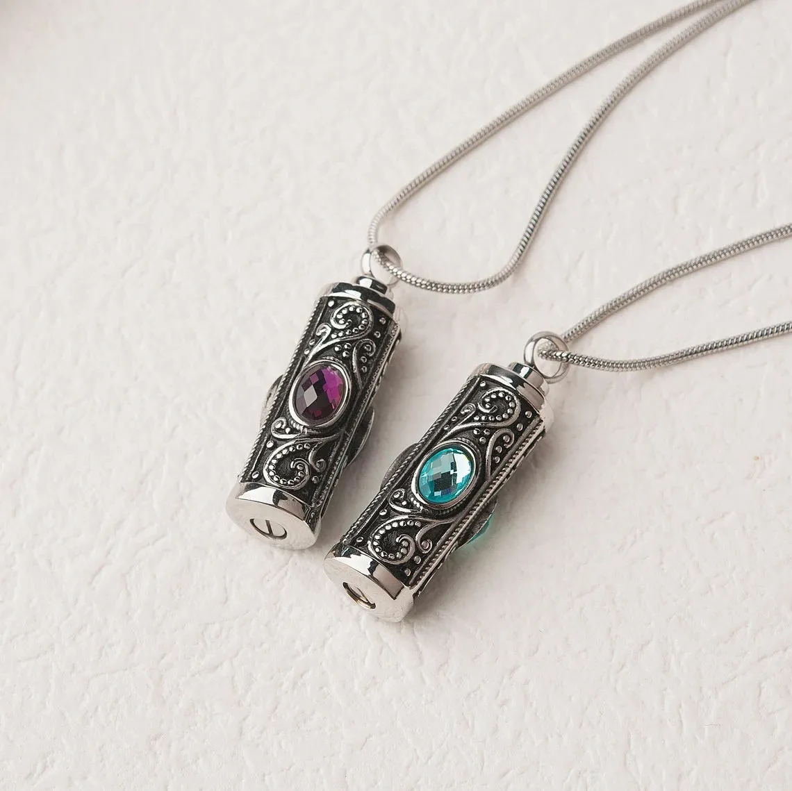 Crystal Vintage Cylinder Memorial Necklace sold by Anavia product image thumbnail 3