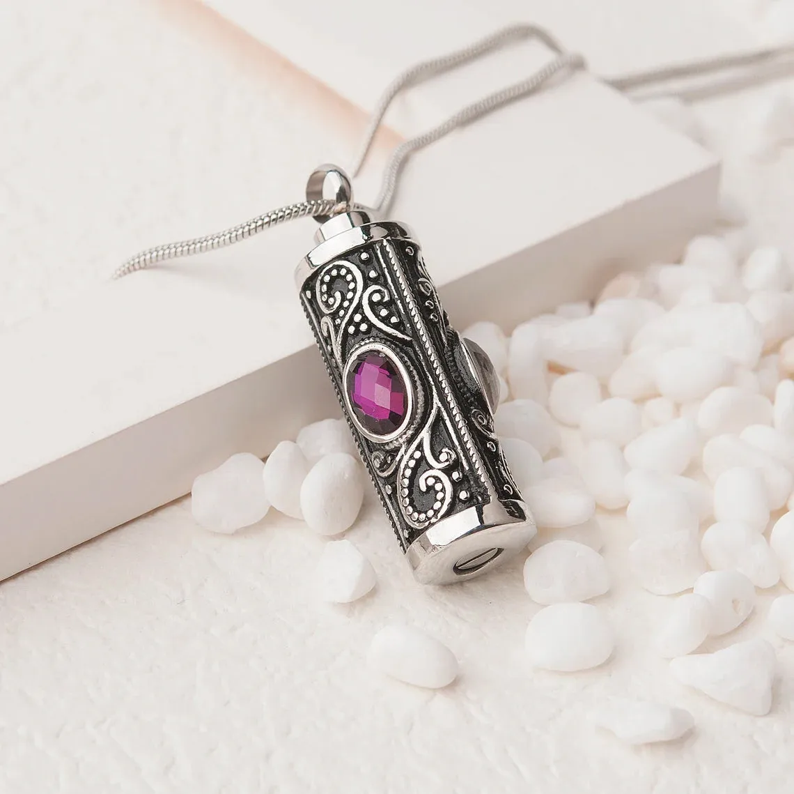 Crystal Vintage Cylinder Memorial Necklace sold by Anavia product image thumbnail 5