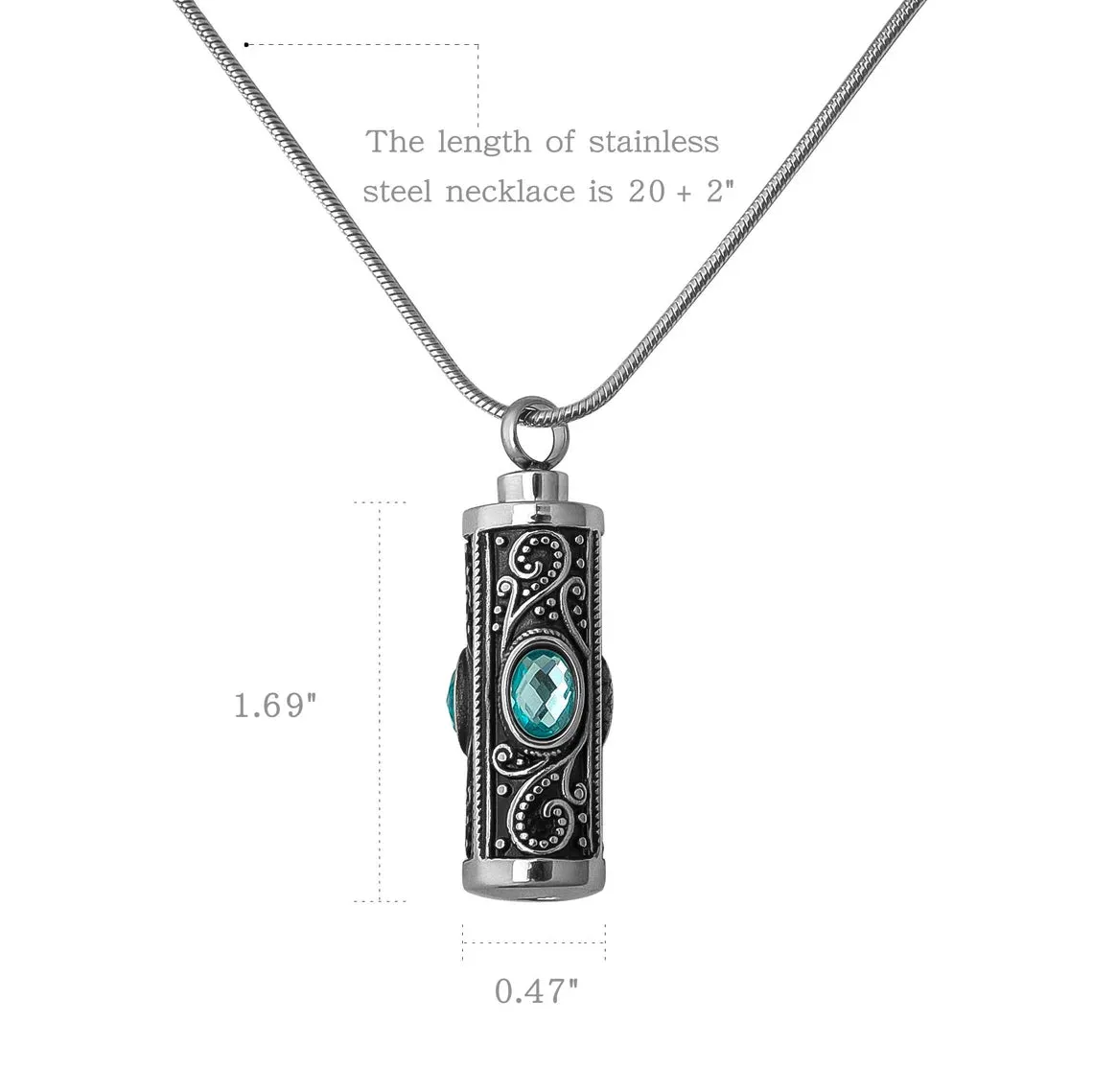 Crystal Vintage Cylinder Memorial Necklace sold by Anavia product image thumbnail 4