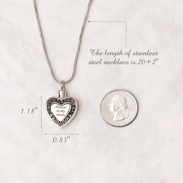 Flower Always in my Heart Memorial Necklace sold by Anavia product image thumbnail 4