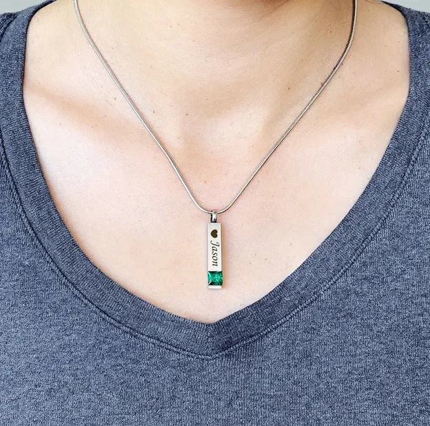 Birthstone Bar Memorial Necklace sold by Anavia product image thumbnail 2