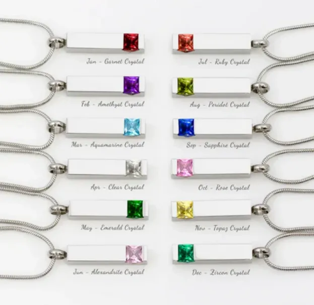 Birthstone Bar Memorial Necklace sold by Anavia product image thumbnail 3