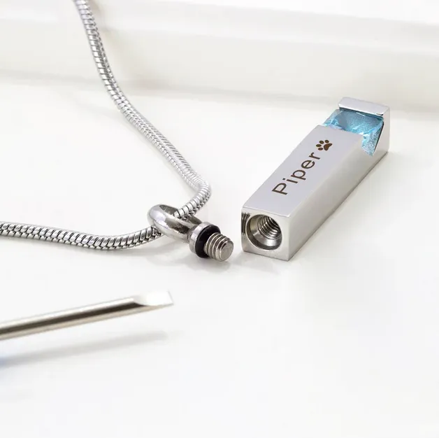 Birthstone Bar Memorial Necklace sold by Anavia product image thumbnail 4