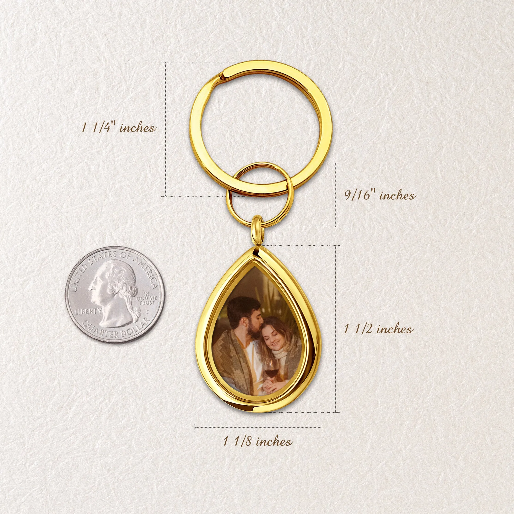 Glass Teardrop Photo Locket Keychain sold by Anavia product image thumbnail 5