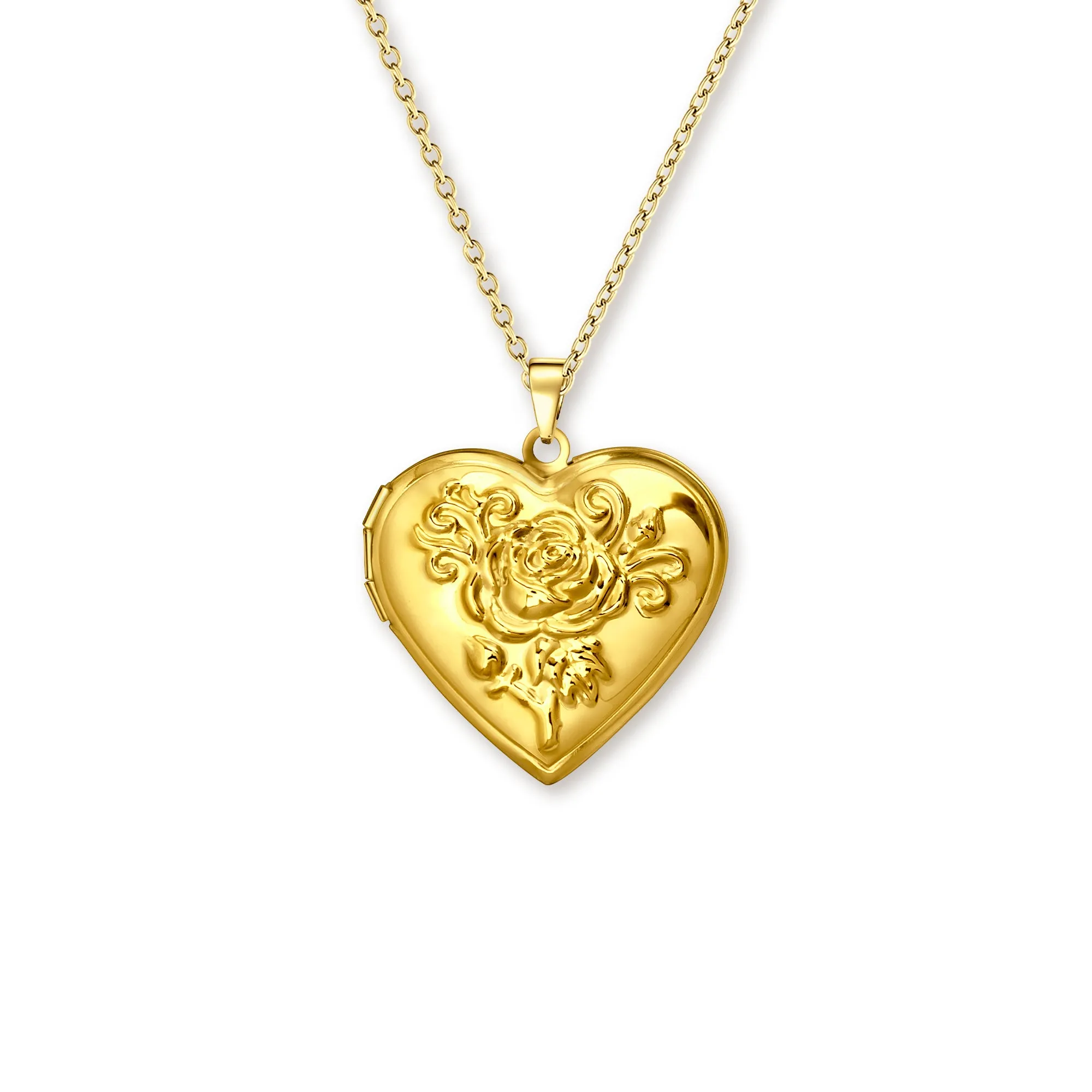 Rose Photo Heart Locket Necklace sold by Anavia