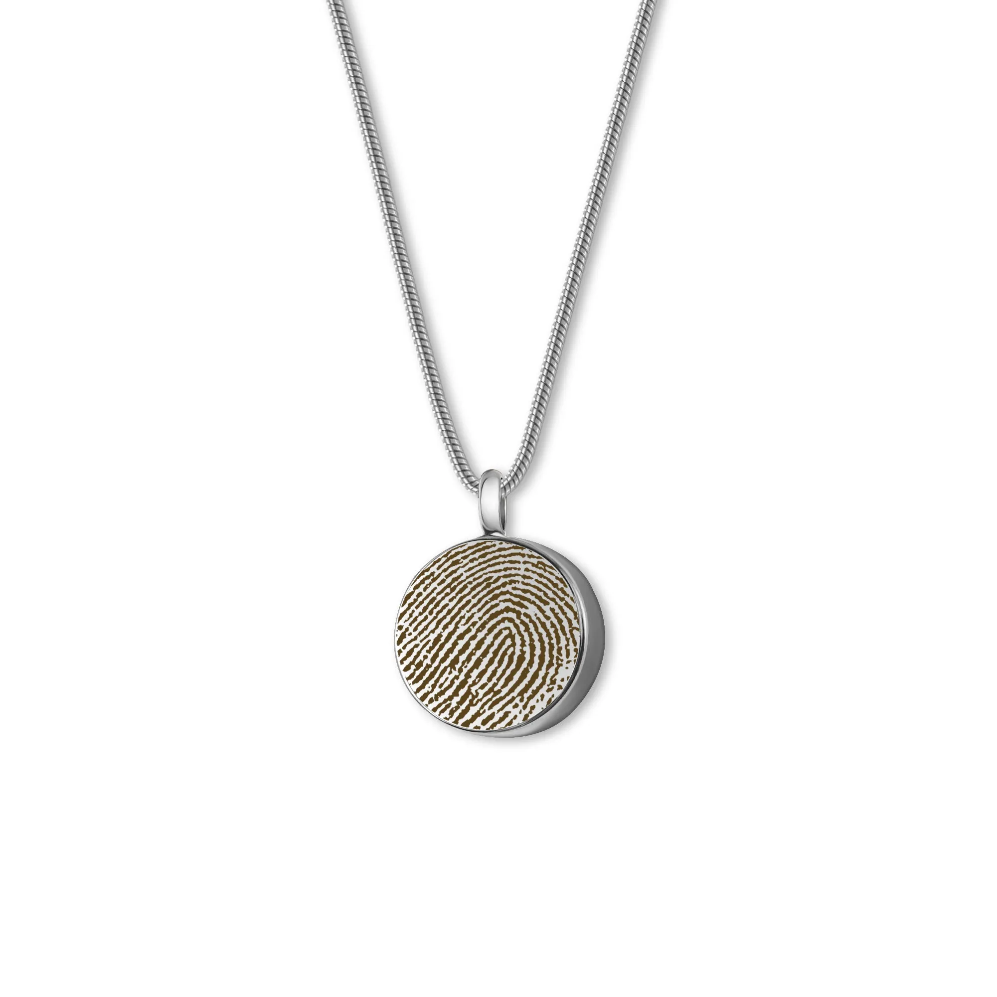 Custom Fingerprint and Handwriting Round Memorial Necklace sold by Anavia