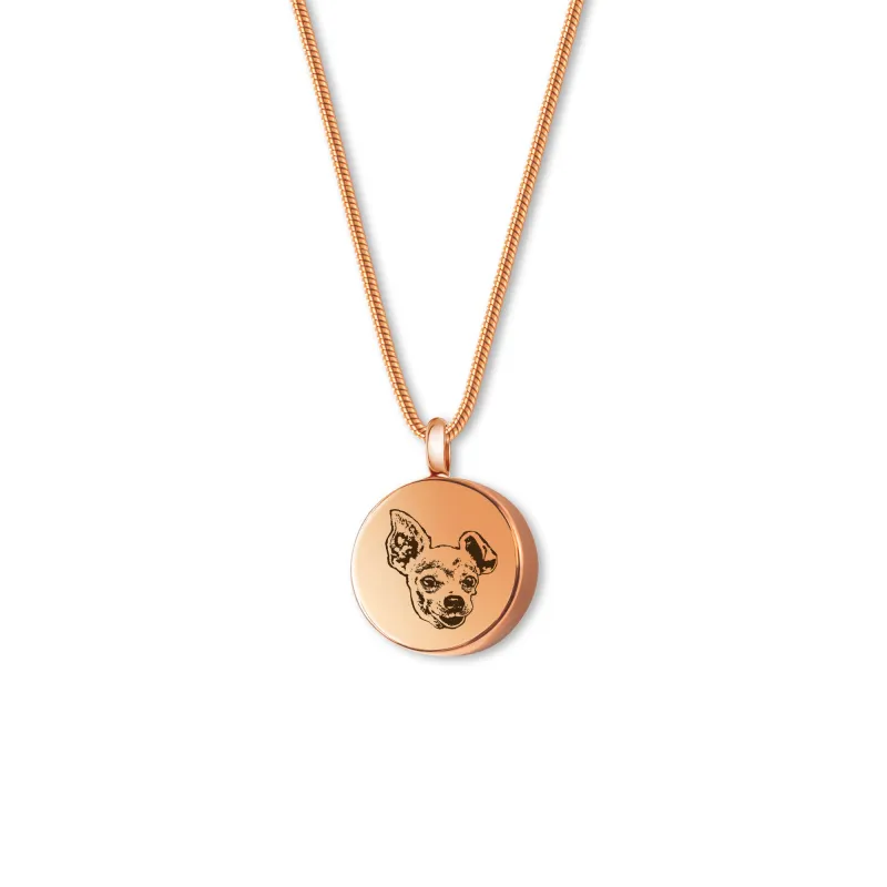 Pet Portrait Round Memorial Necklace sold by Anavia