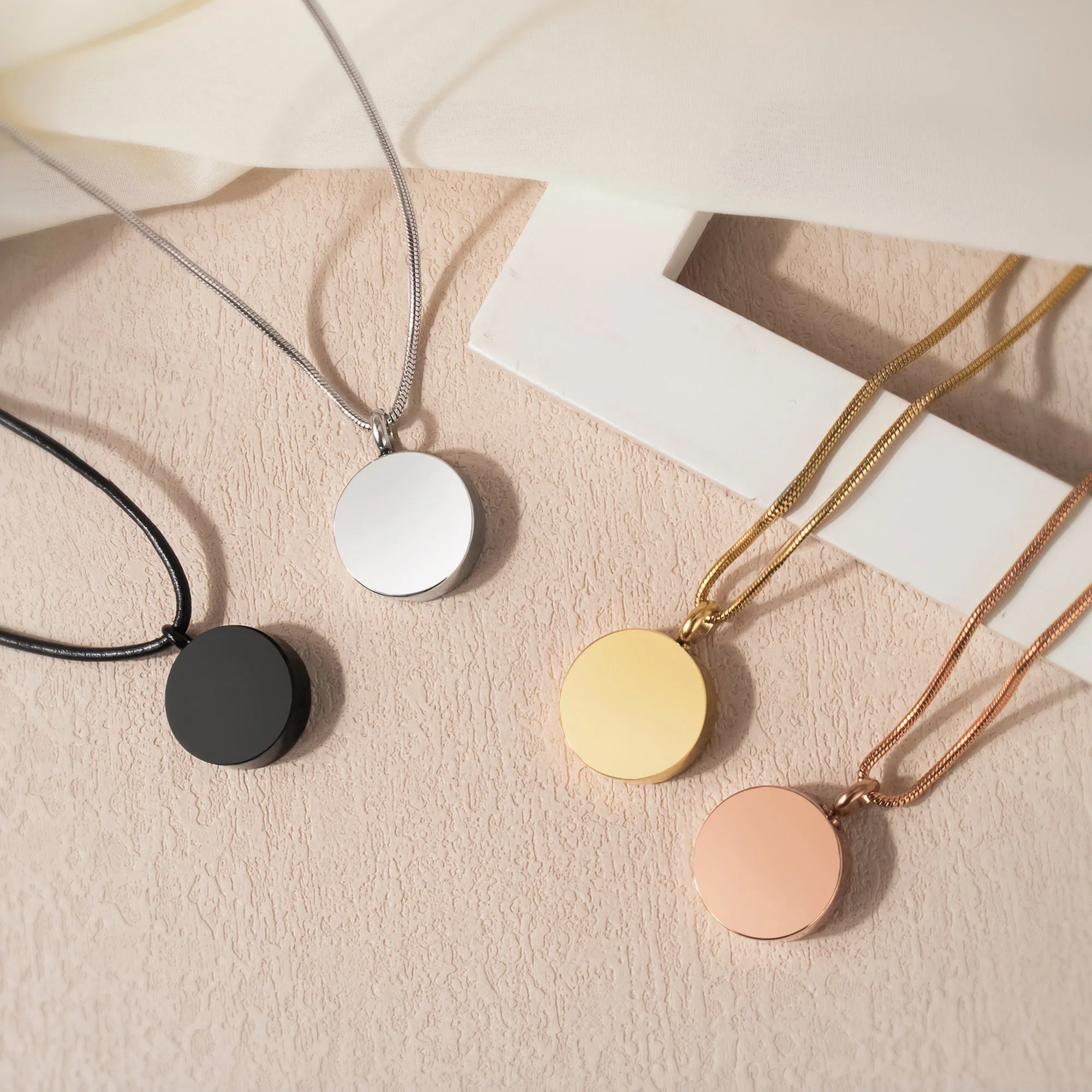 Classic Round Memorial Keepsake Necklace sold by Anavia product image thumbnail 5
