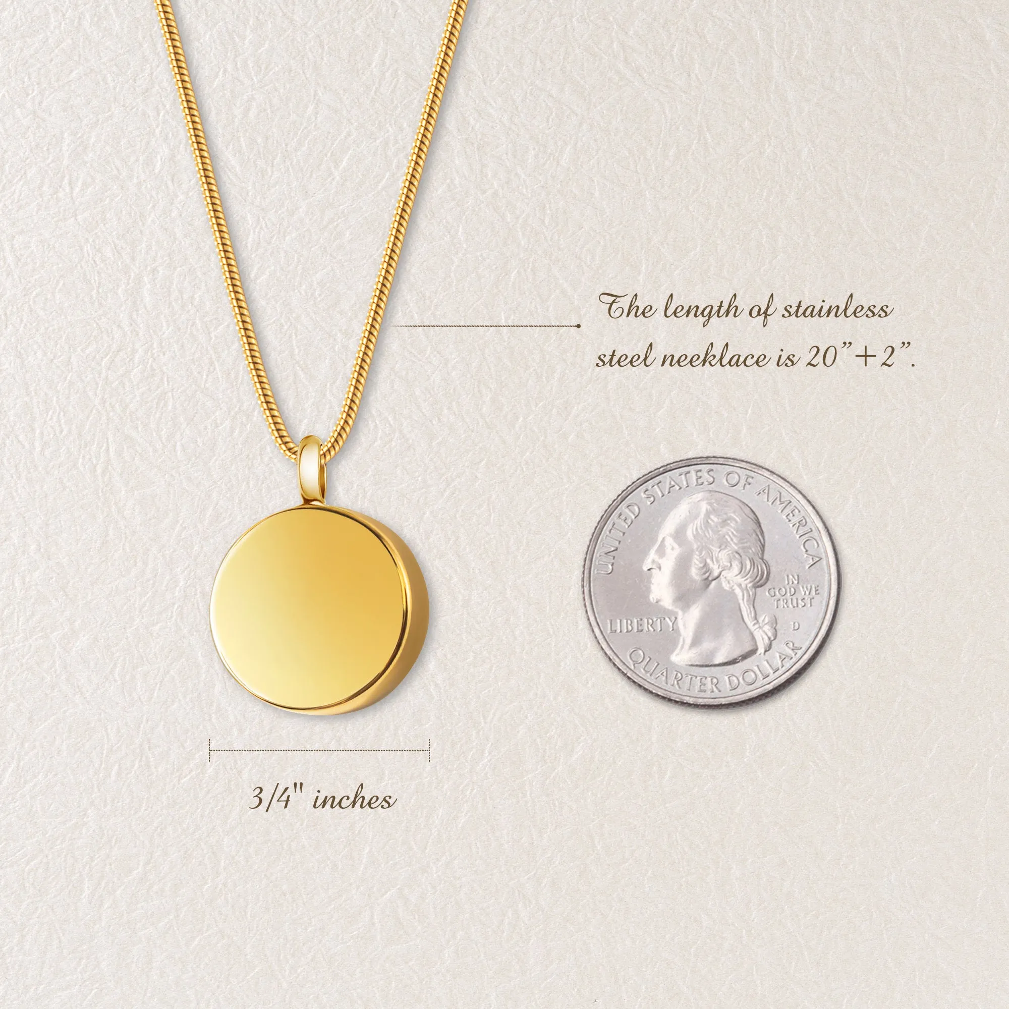 Classic Round Memorial Keepsake Necklace sold by Anavia product image thumbnail 3