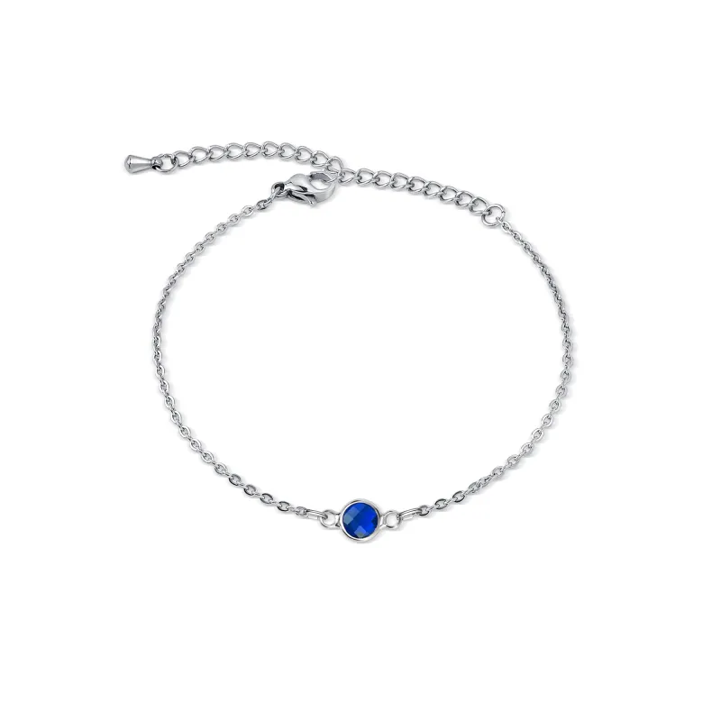 Women's Dainty Birthstone Charm Bracelet sold by Anavia