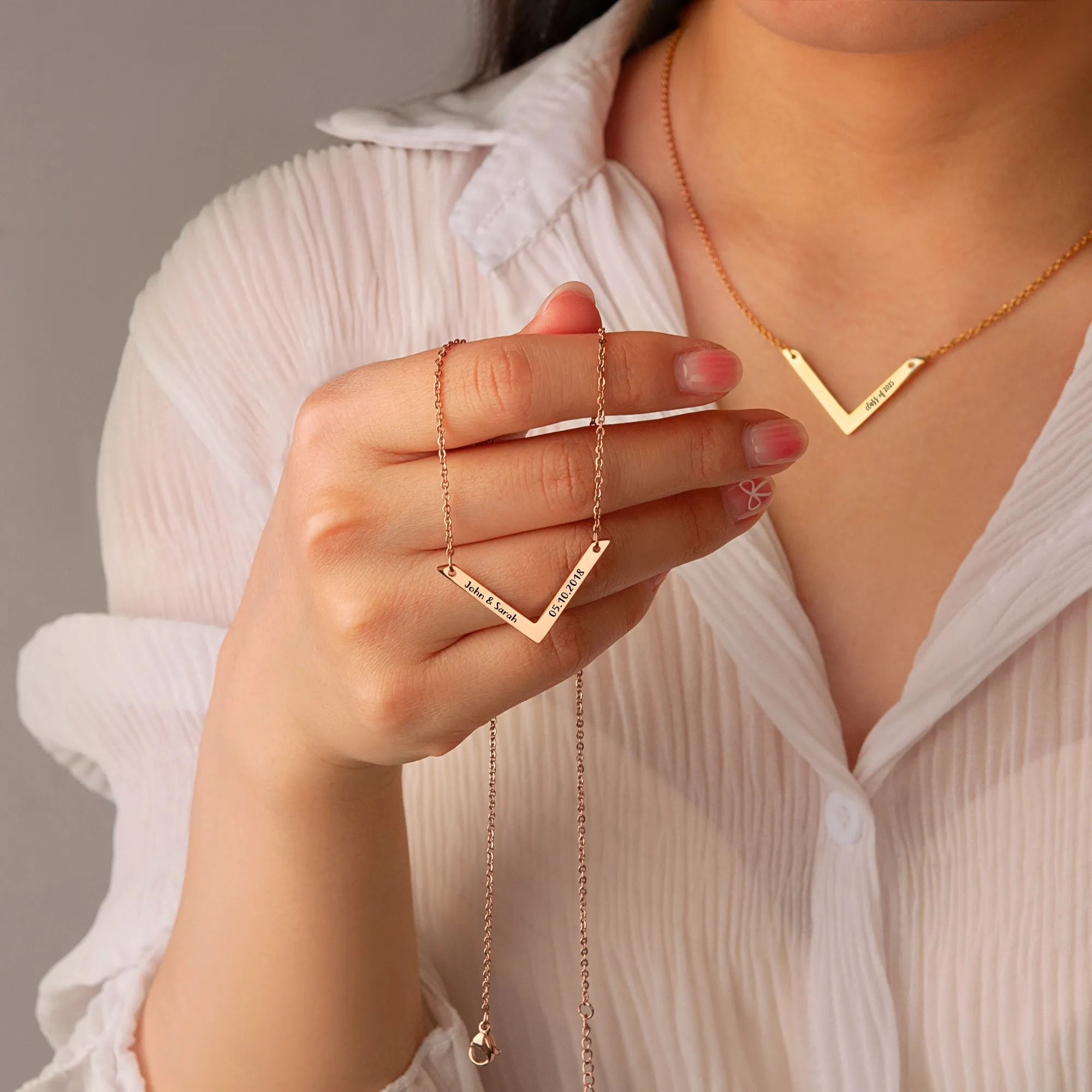 Custom V Bar Necklace sold by Anavia product image thumbnail 2