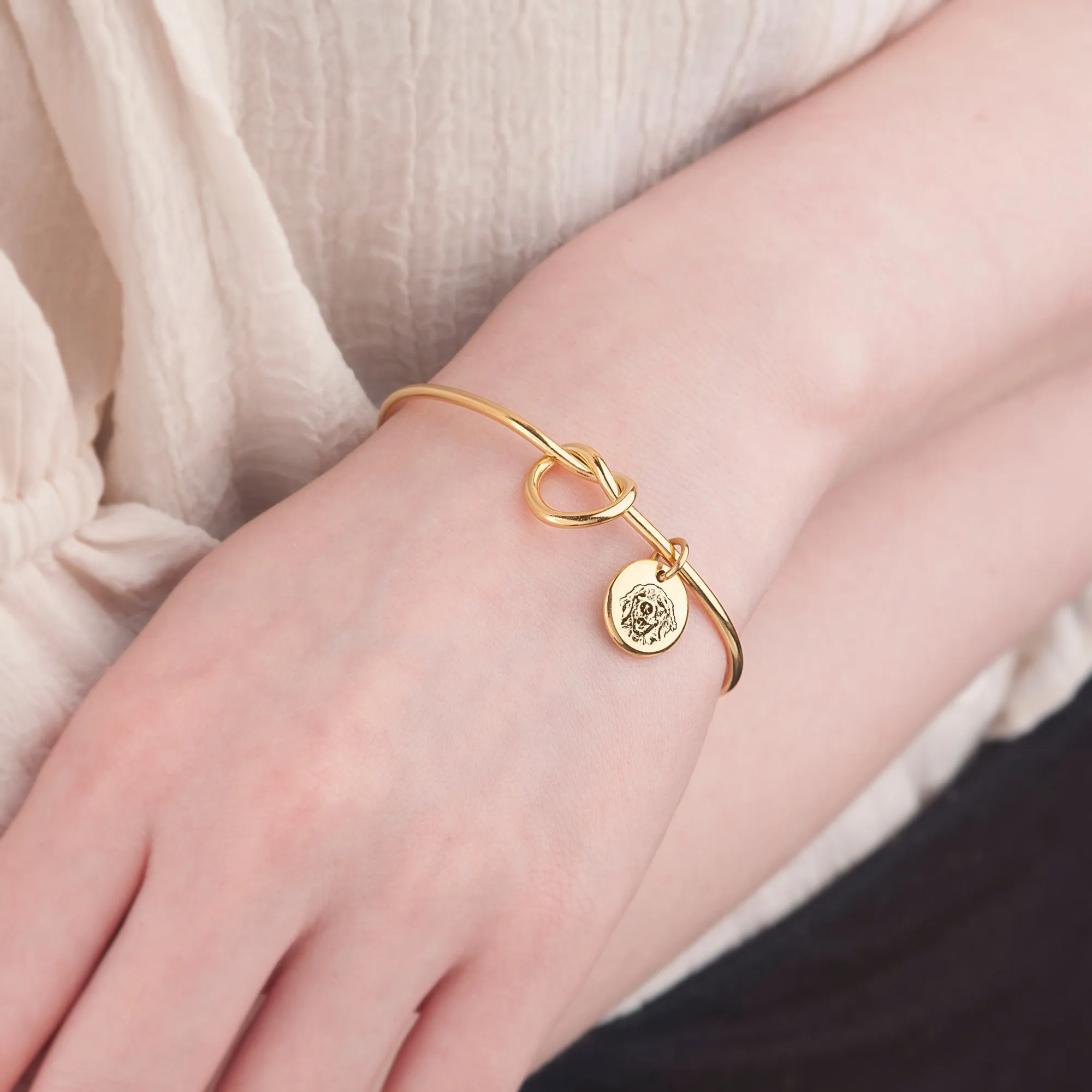 Pet Portrait Photo Custom Cuff Knot Bracelet sold by Anavia product image thumbnail 2