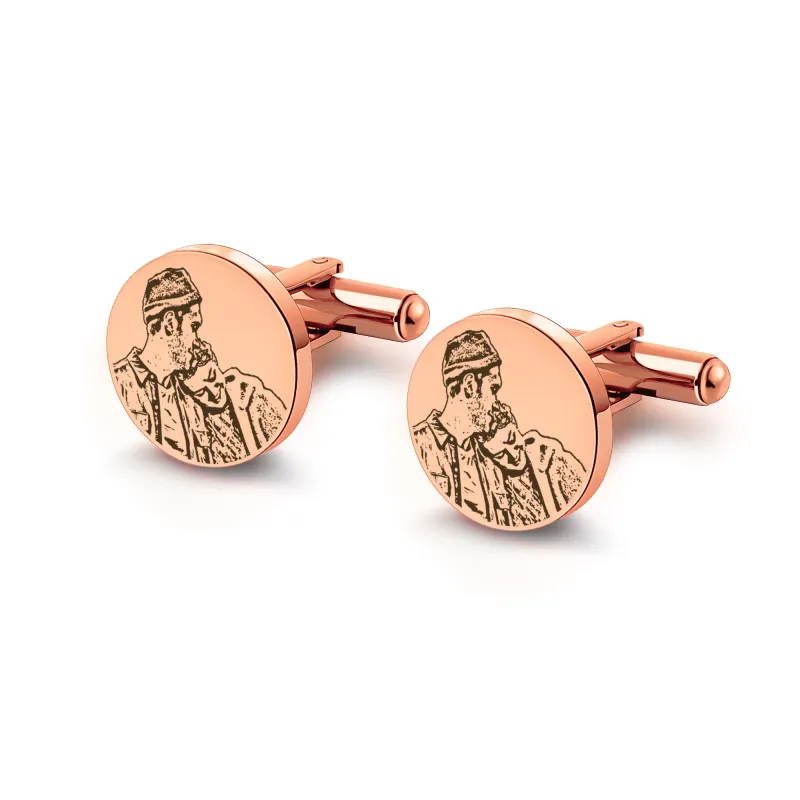 Couple Portrait Photo Cufflinks sold by Anavia