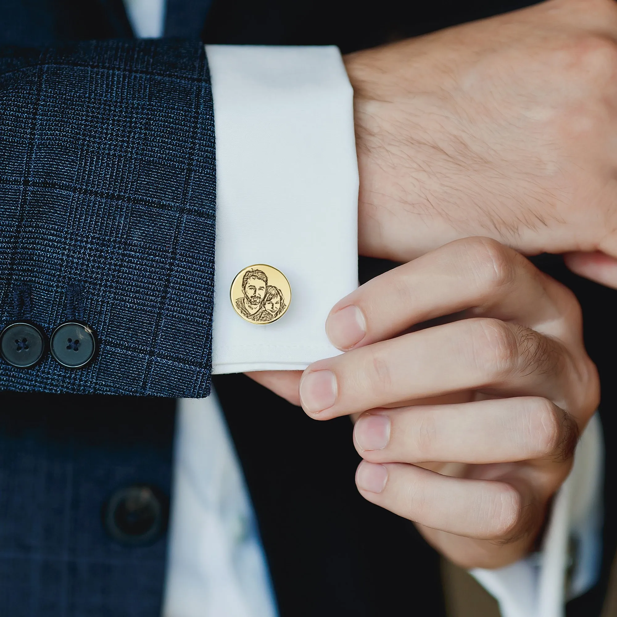 Couple Portrait Photo Cufflinks sold by Anavia product image thumbnail 2